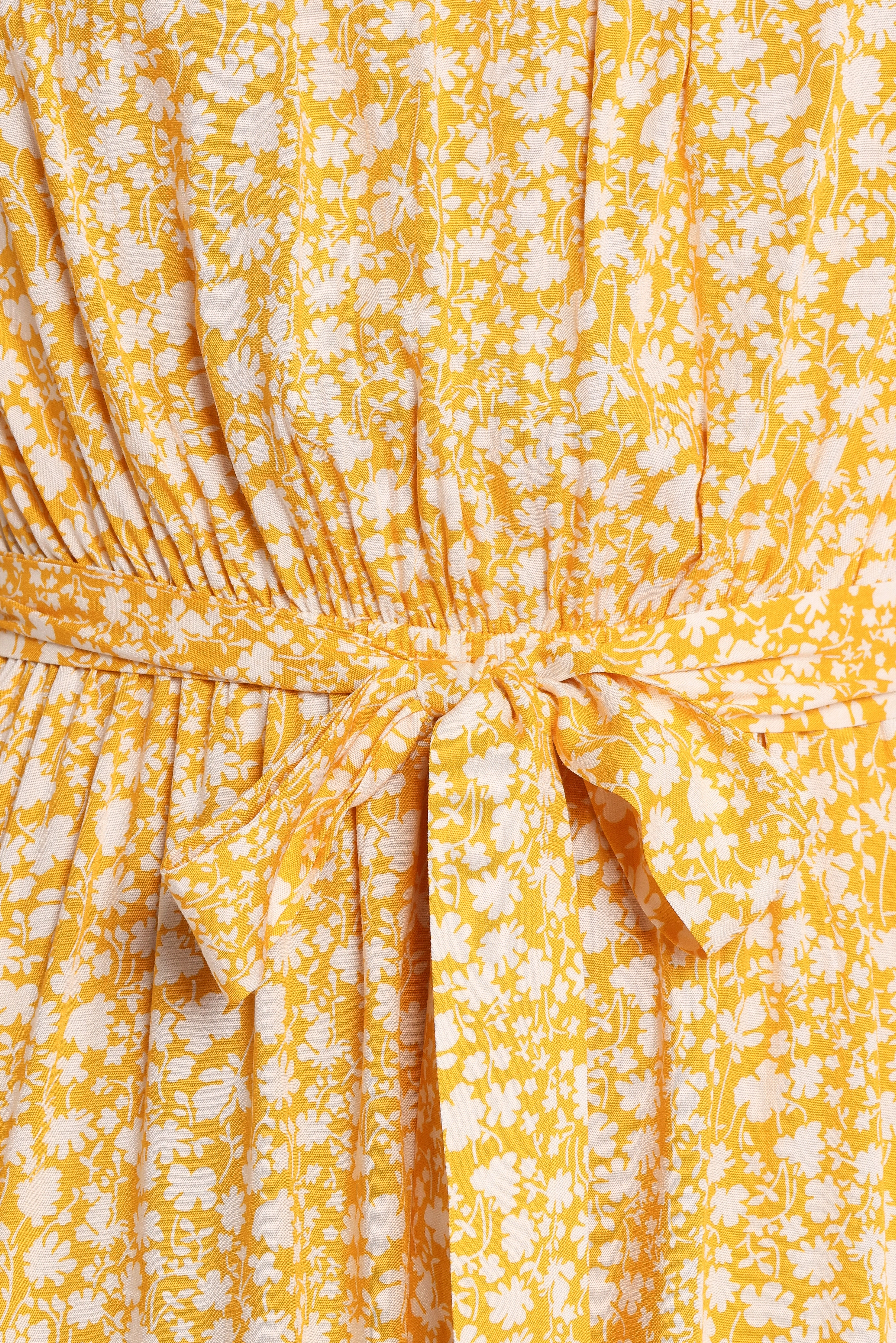 Mishia Tie Waist Jumpsuit - Yellow Floral