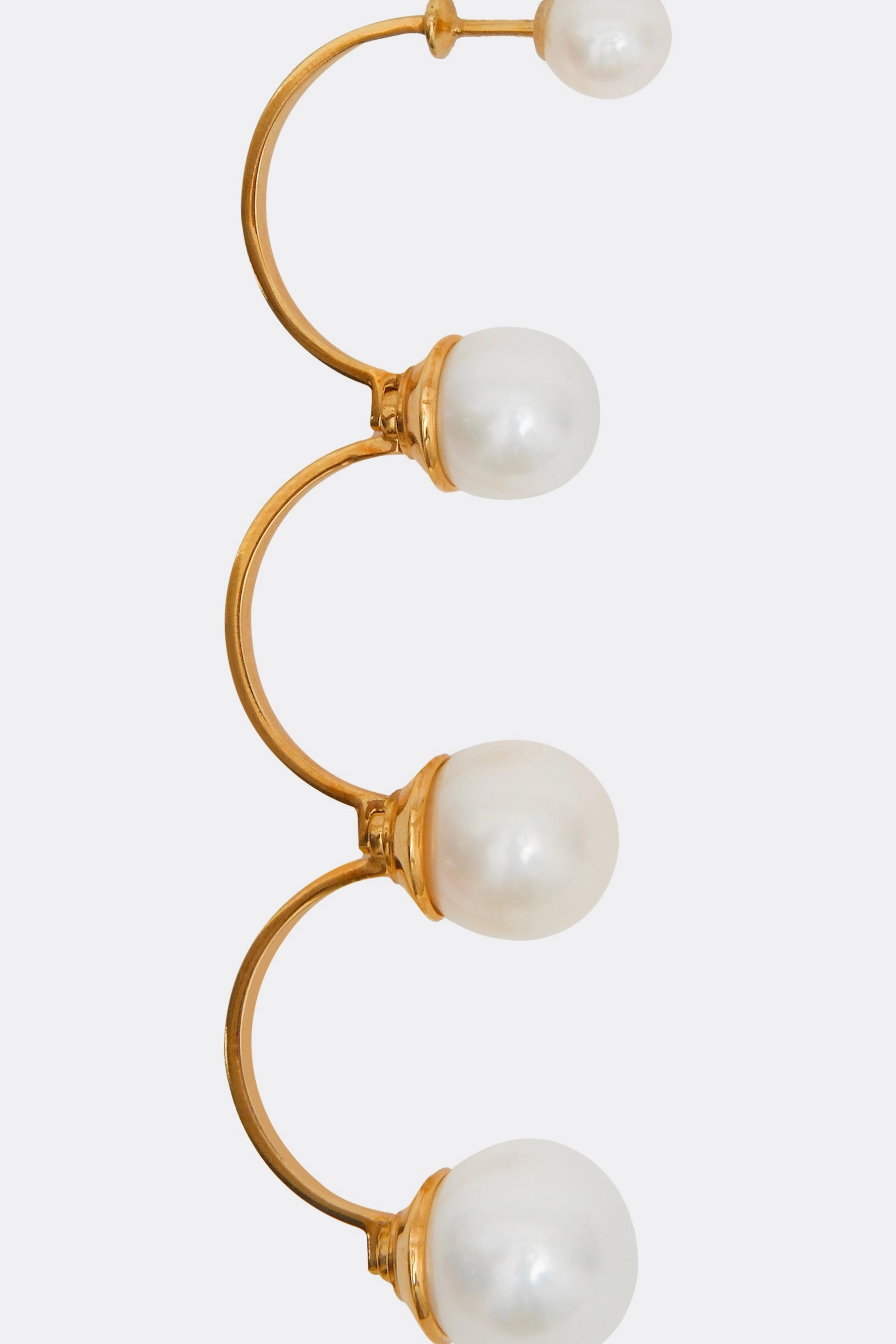 Multi-Pearl gold earring