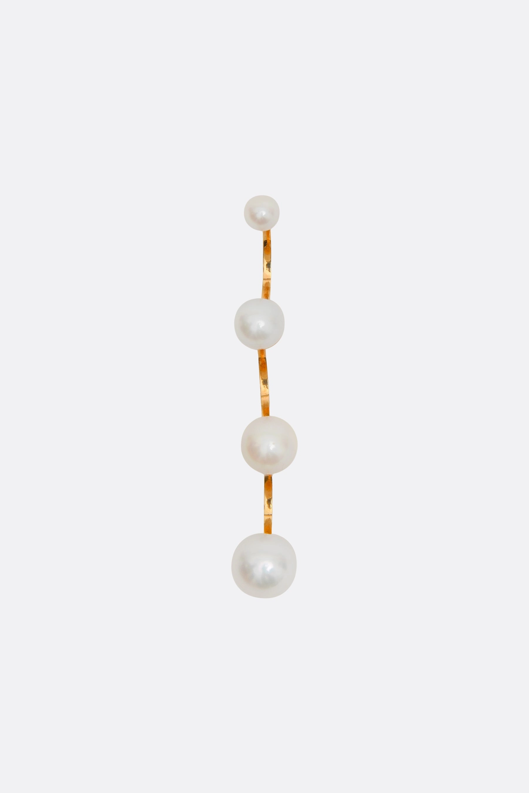 Multi-Pearl gold earring