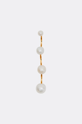 Multi-Pearl gold earring