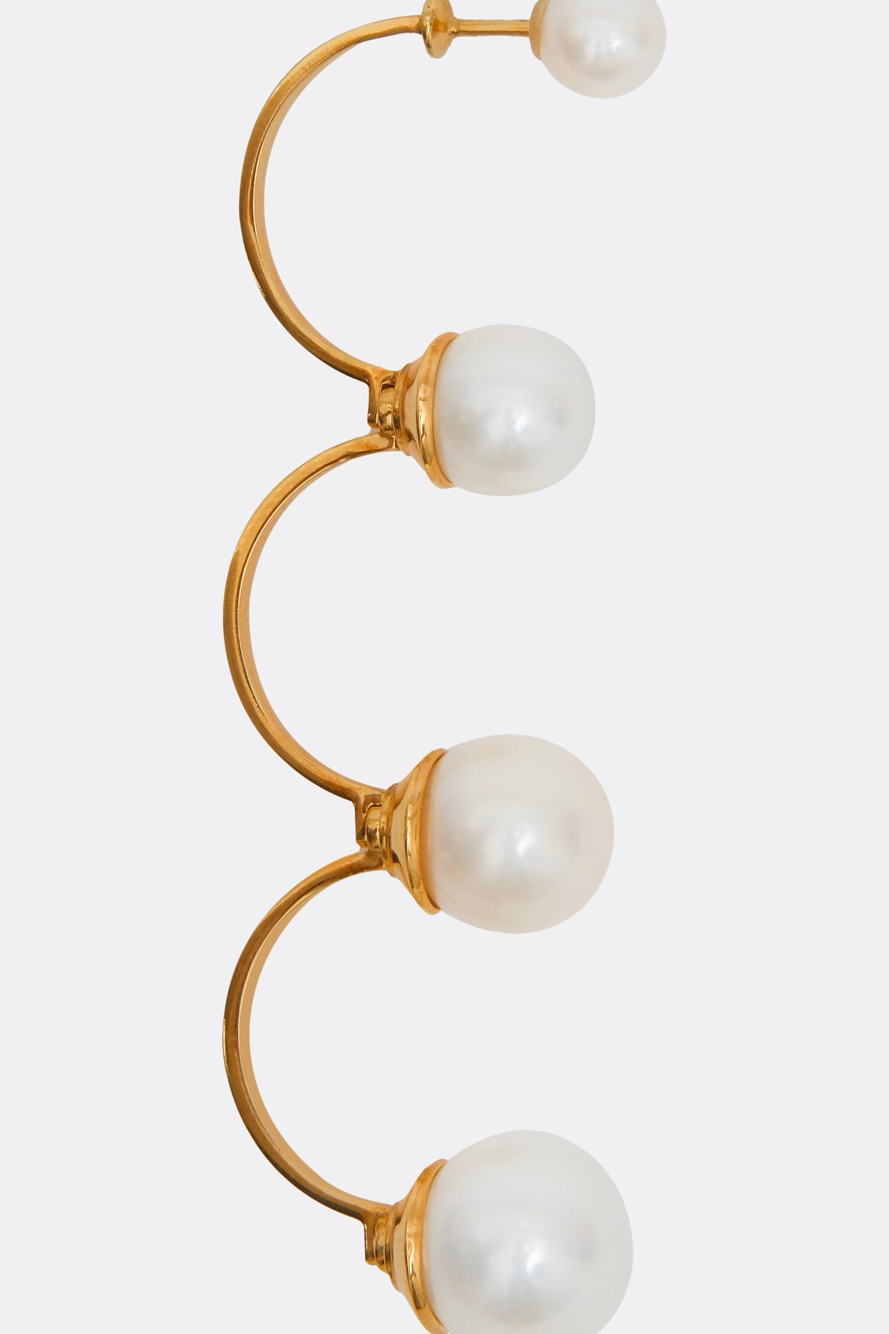 Multi-Pearl gold earring