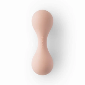 Mushie Silicone Baby Rattle Toy Blush