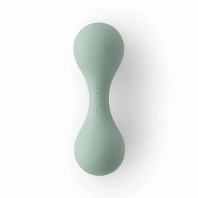 Mushie Silicone Baby Rattle Toy Cambridge Blue