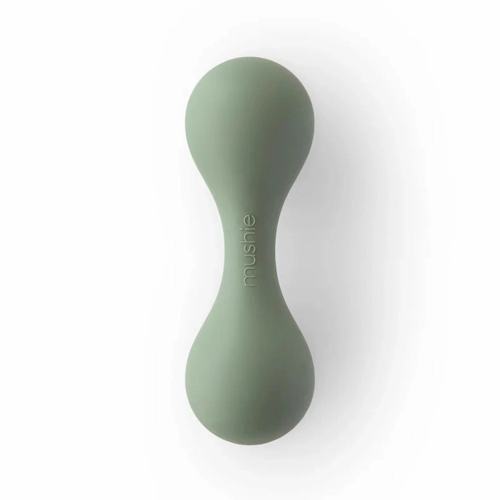 Mushie Silicone Baby Rattle Toy Dried Thyme