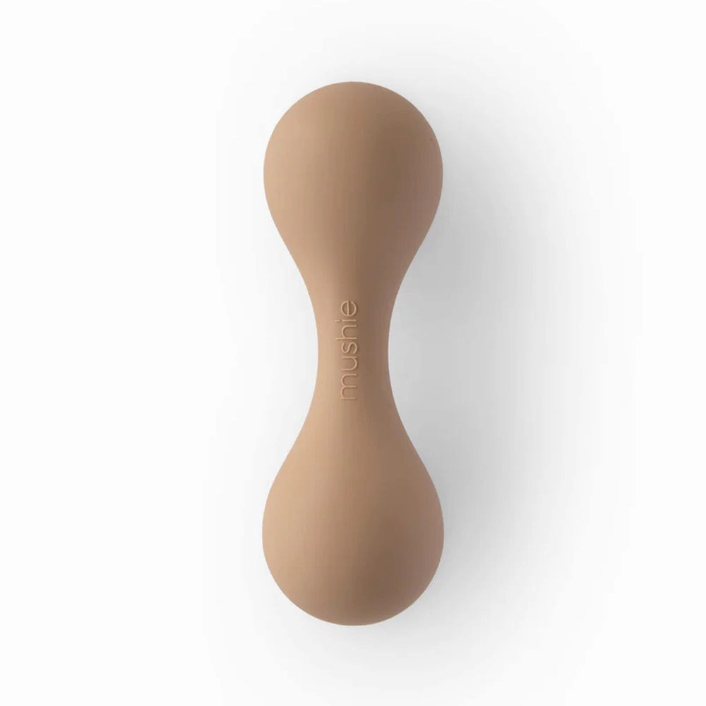 Mushie Silicone Baby Rattle Toy Natural