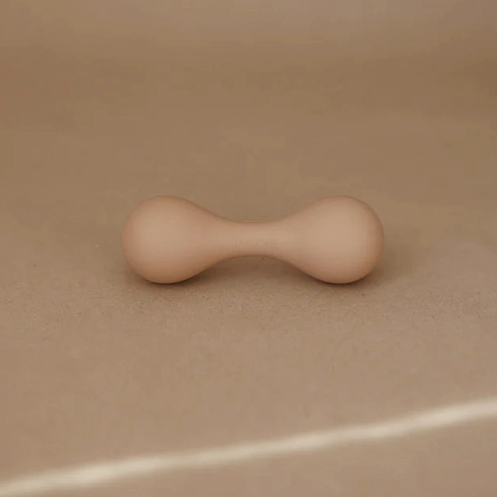 Mushie Silicone Baby Rattle Toy Natural