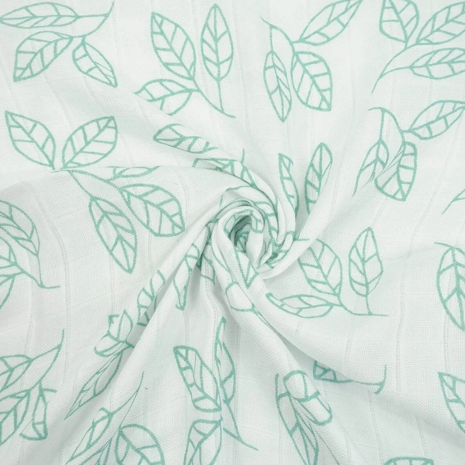 MuslinZ 3 Pack Bamboo/Organic Cotton Muslin Squares 70x70cm - Aqua Leaf
