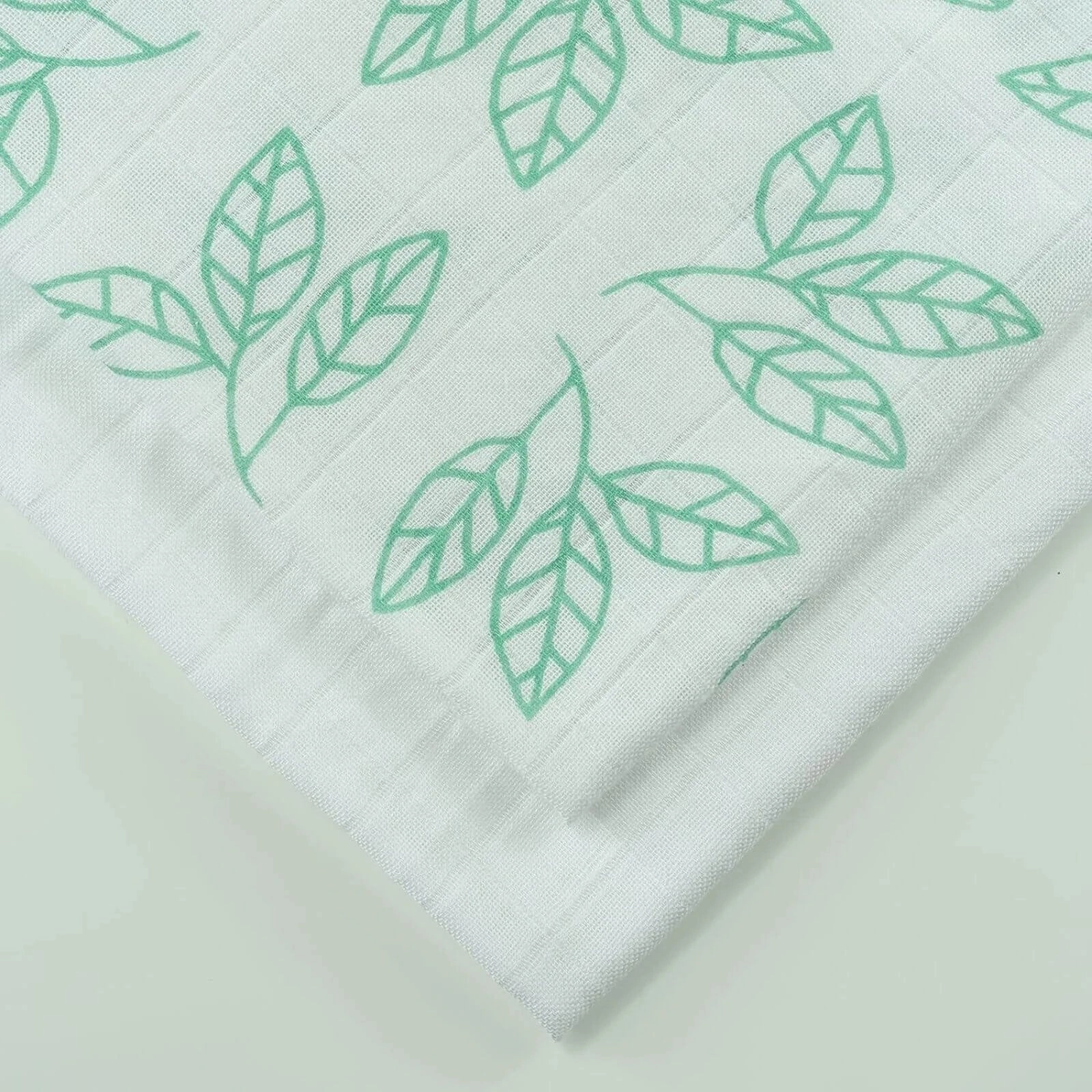 MuslinZ 3 Pack Bamboo/Organic Cotton Muslin Squares 70x70cm - Aqua Leaf