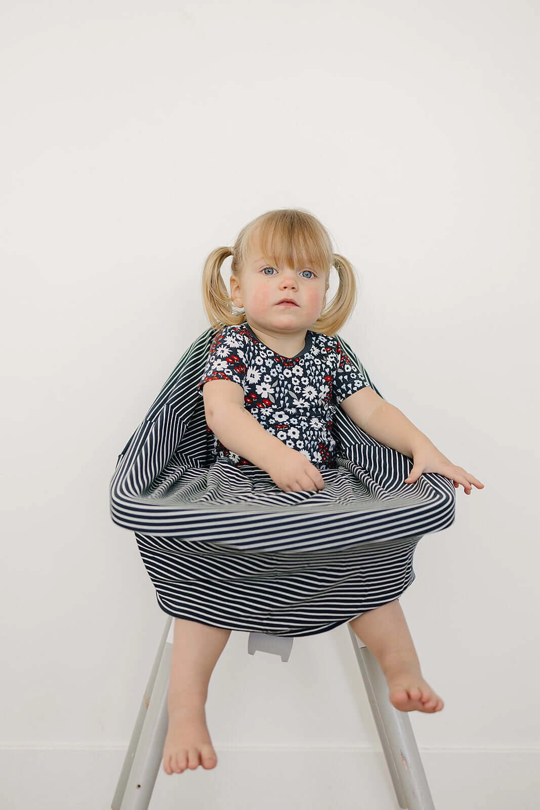 Navy Stripes Ribbed Bamboo Multi-Use Cover