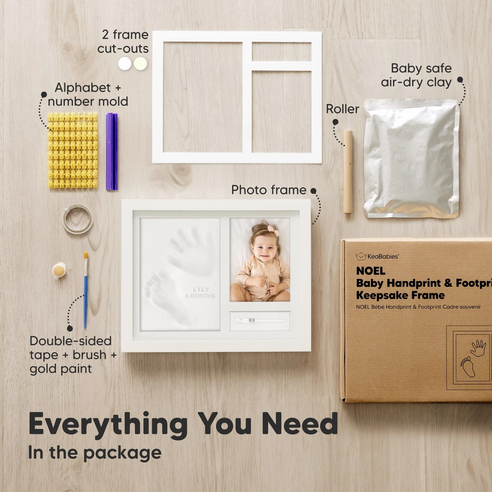 Noel Baby Handprint & Footprint Keepsake Frame