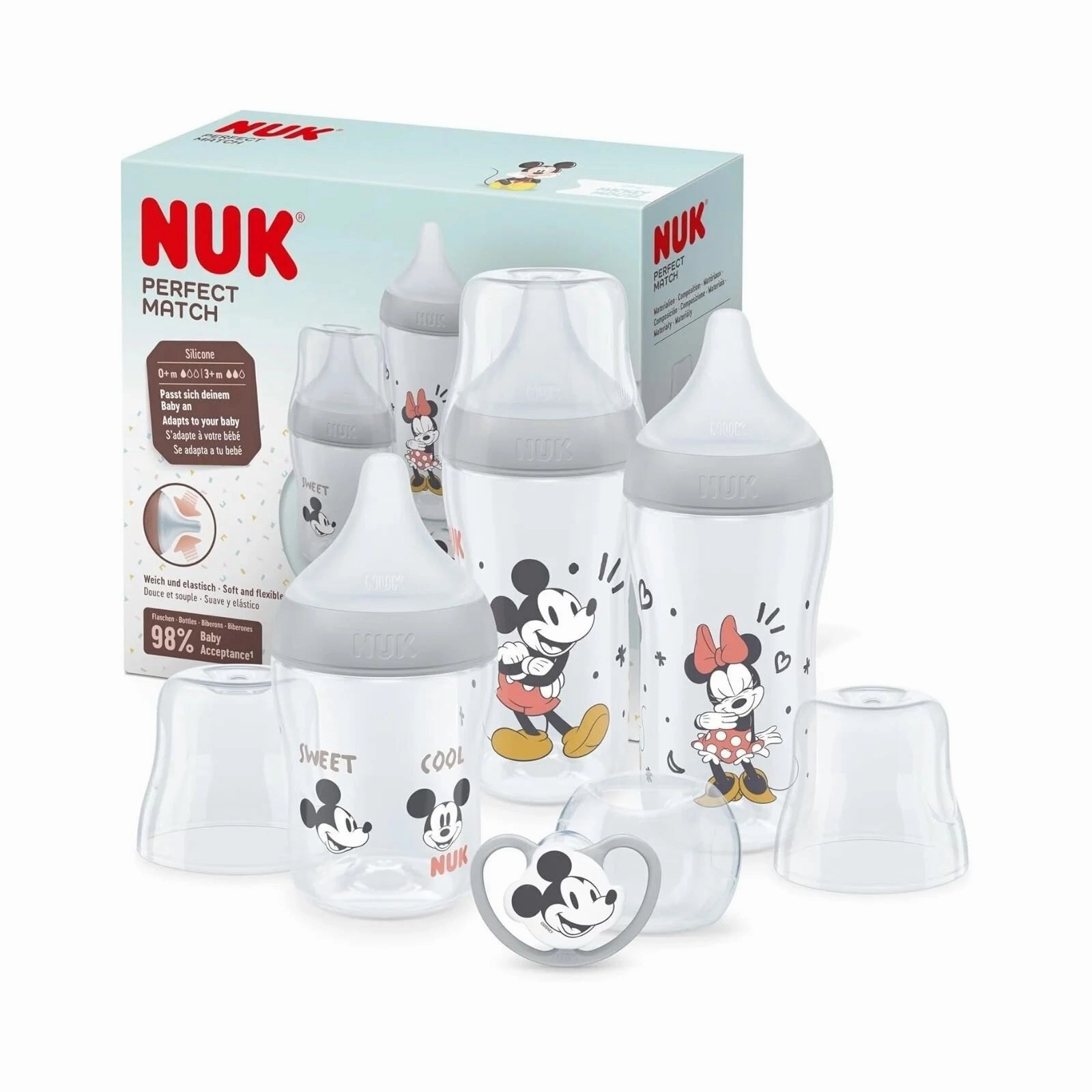 NUK Anti-Colic Perfect Match Starter Set Pack of 4 - Mickey