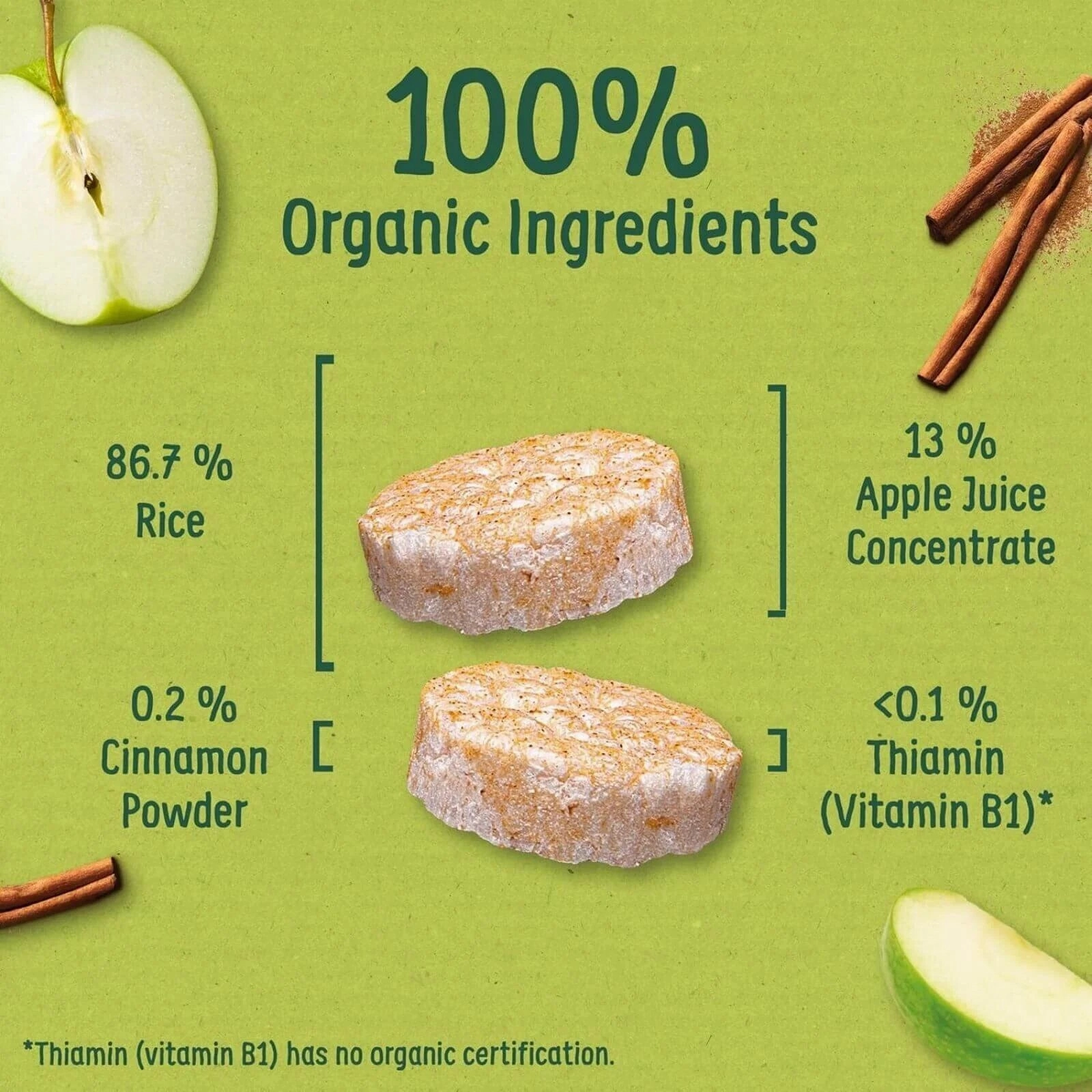 Organix Apple Rice Cake Clouds 7  months 40g