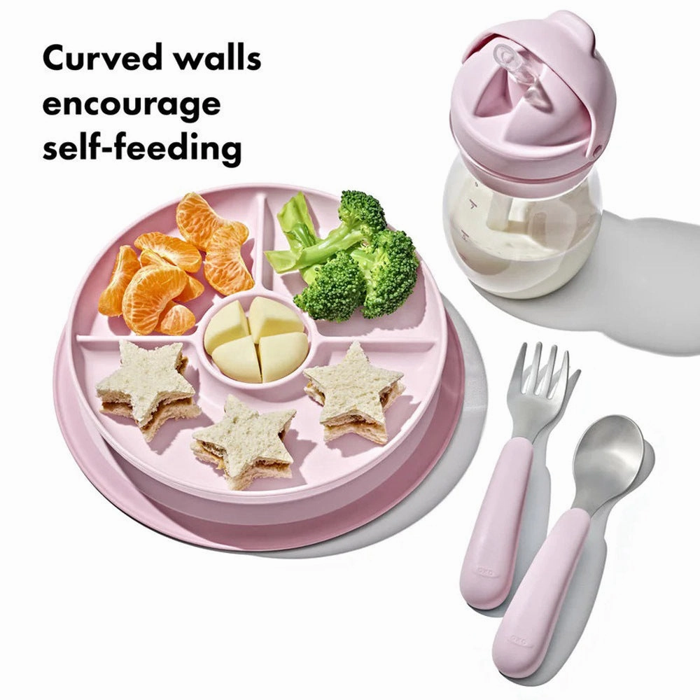 OXO Tot Stick & Stay Suction Divided Plate Blossom