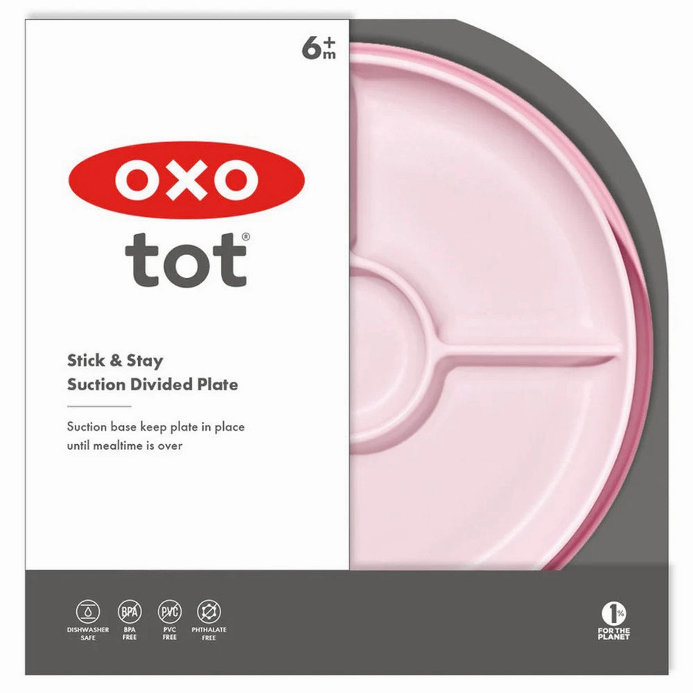 OXO Tot Stick & Stay Suction Divided Plate Blossom