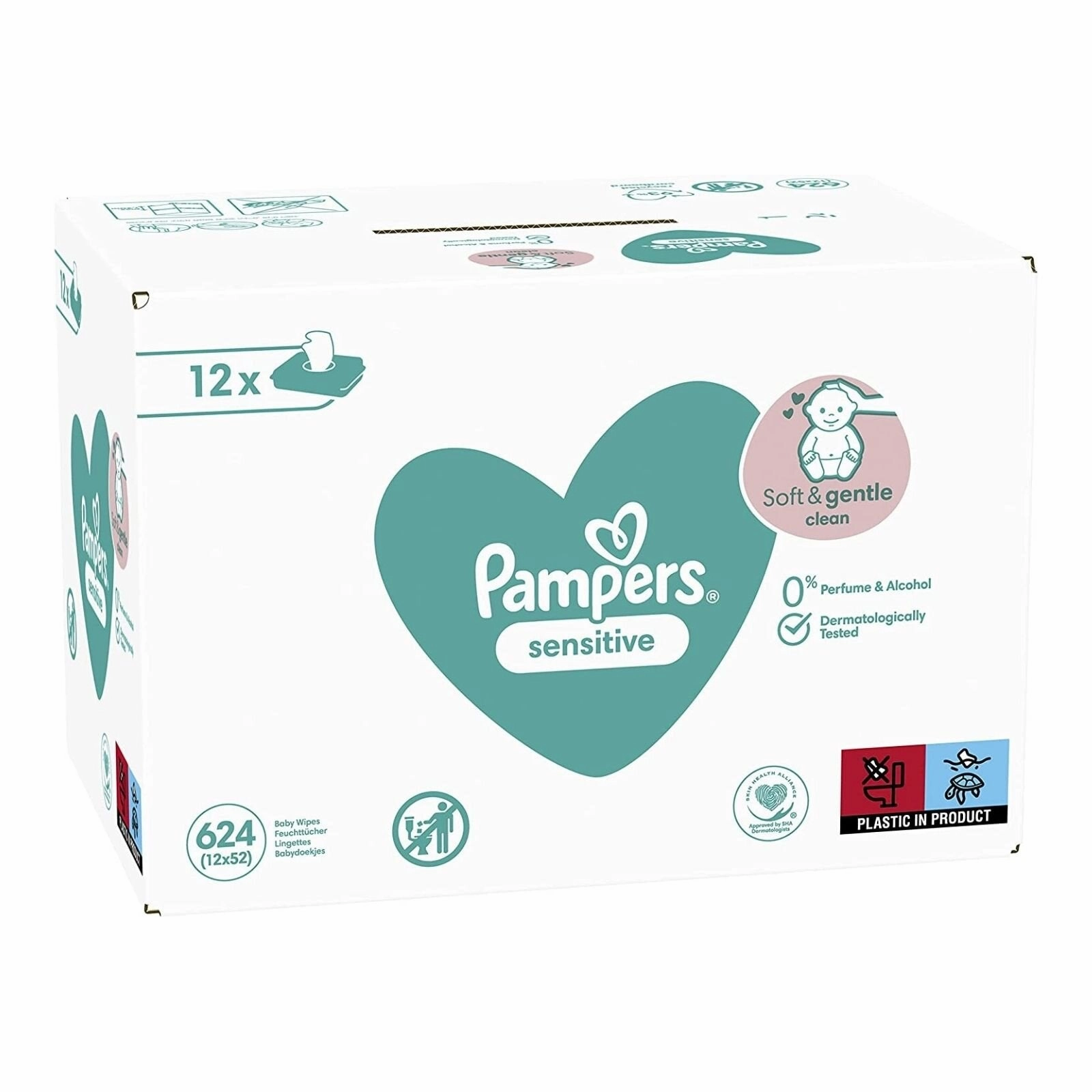 Pampers Baby Wipes Sensitive 12x52s