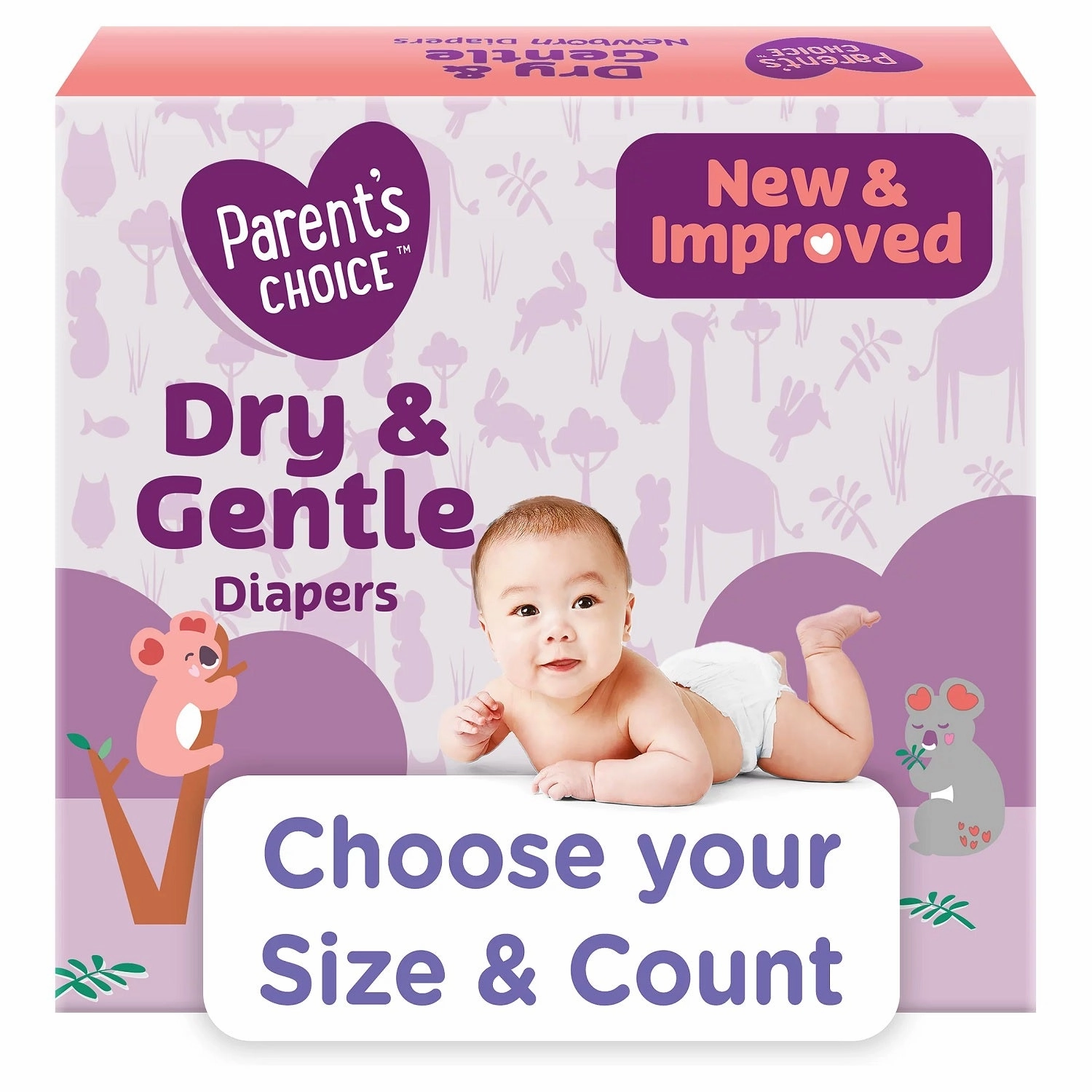Parent's Choice Dry & Gentle Baby Diapers 2 240 Ct
