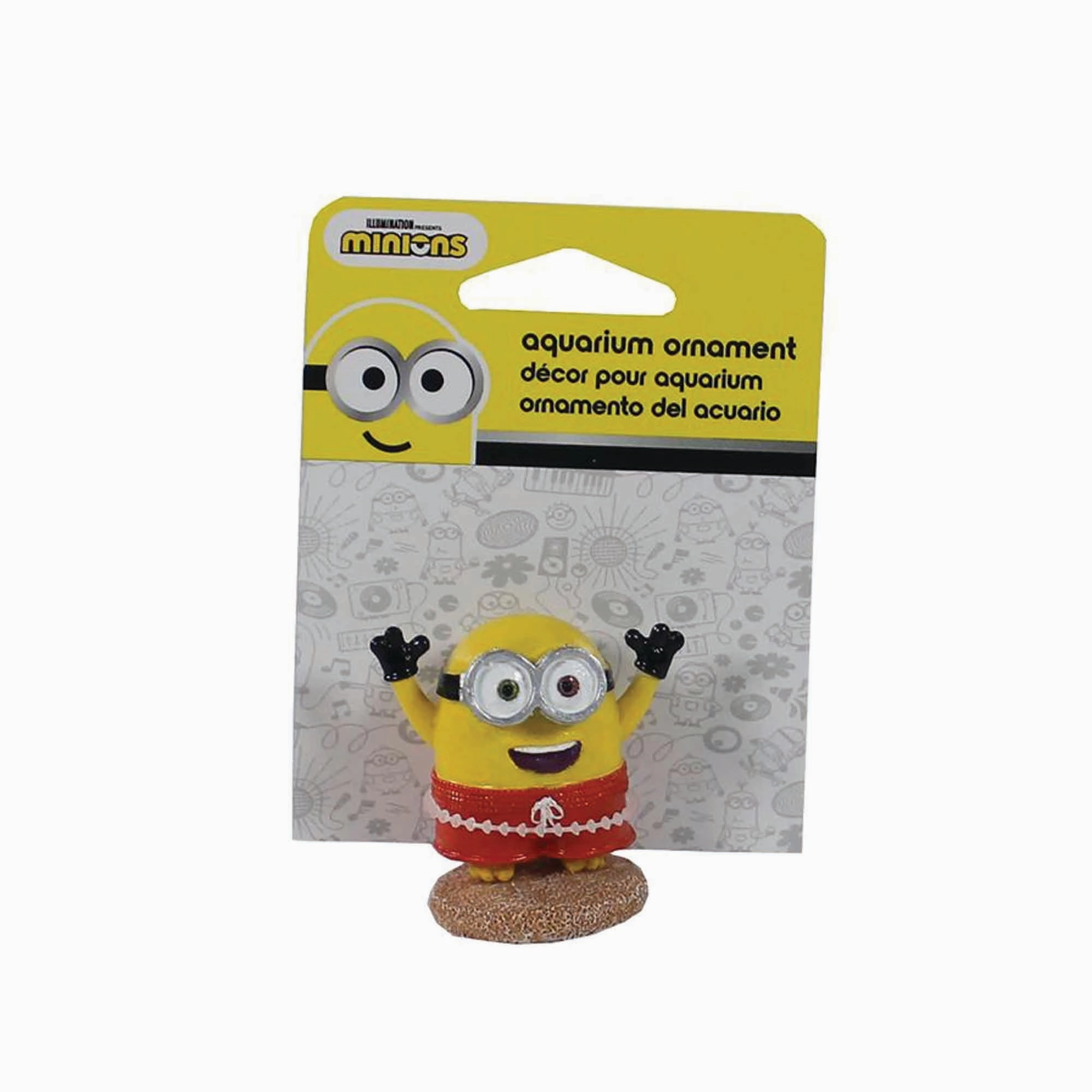 Penn-Plax Minions Officially Licensed Fish Tank and Aquarium Ornament – Beach Buddy Bob - Small