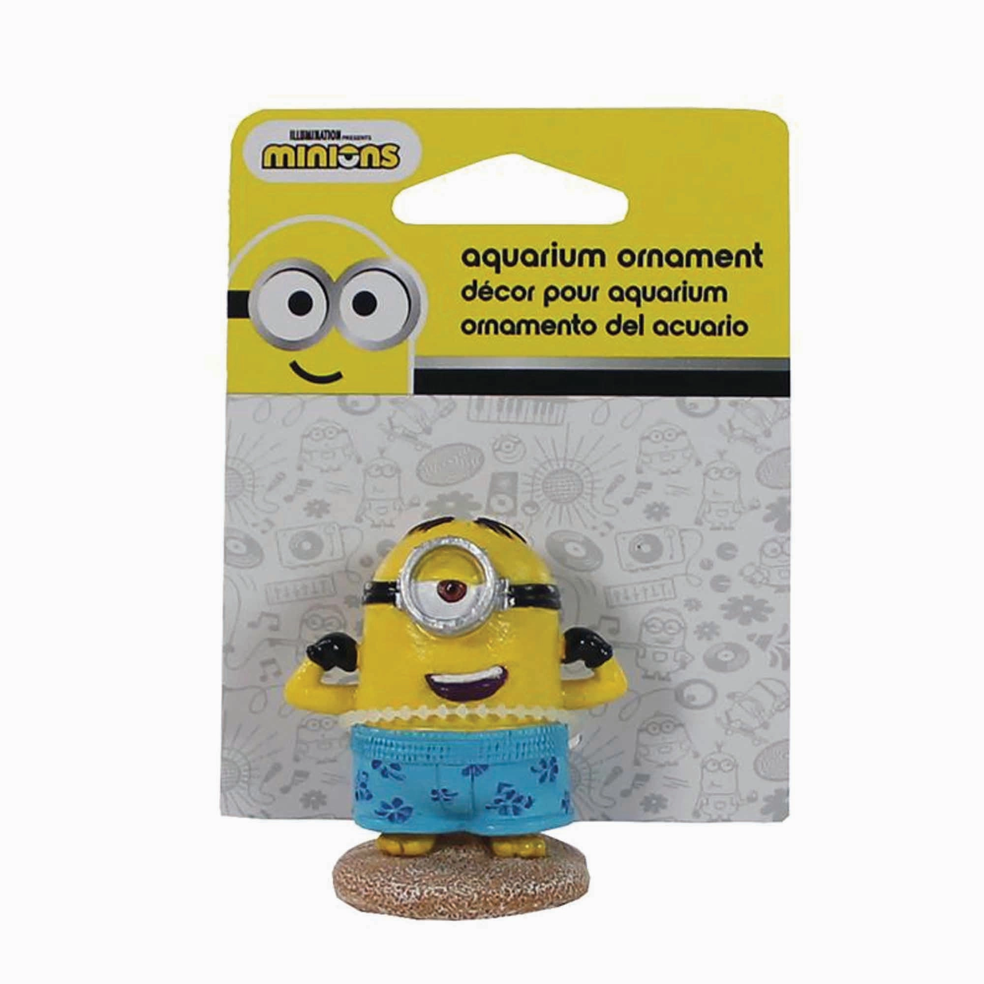 Penn-Plax Minions Officially Licensed Fish Tank and Aquarium Ornament – Beach Buddy Stuart - Small
