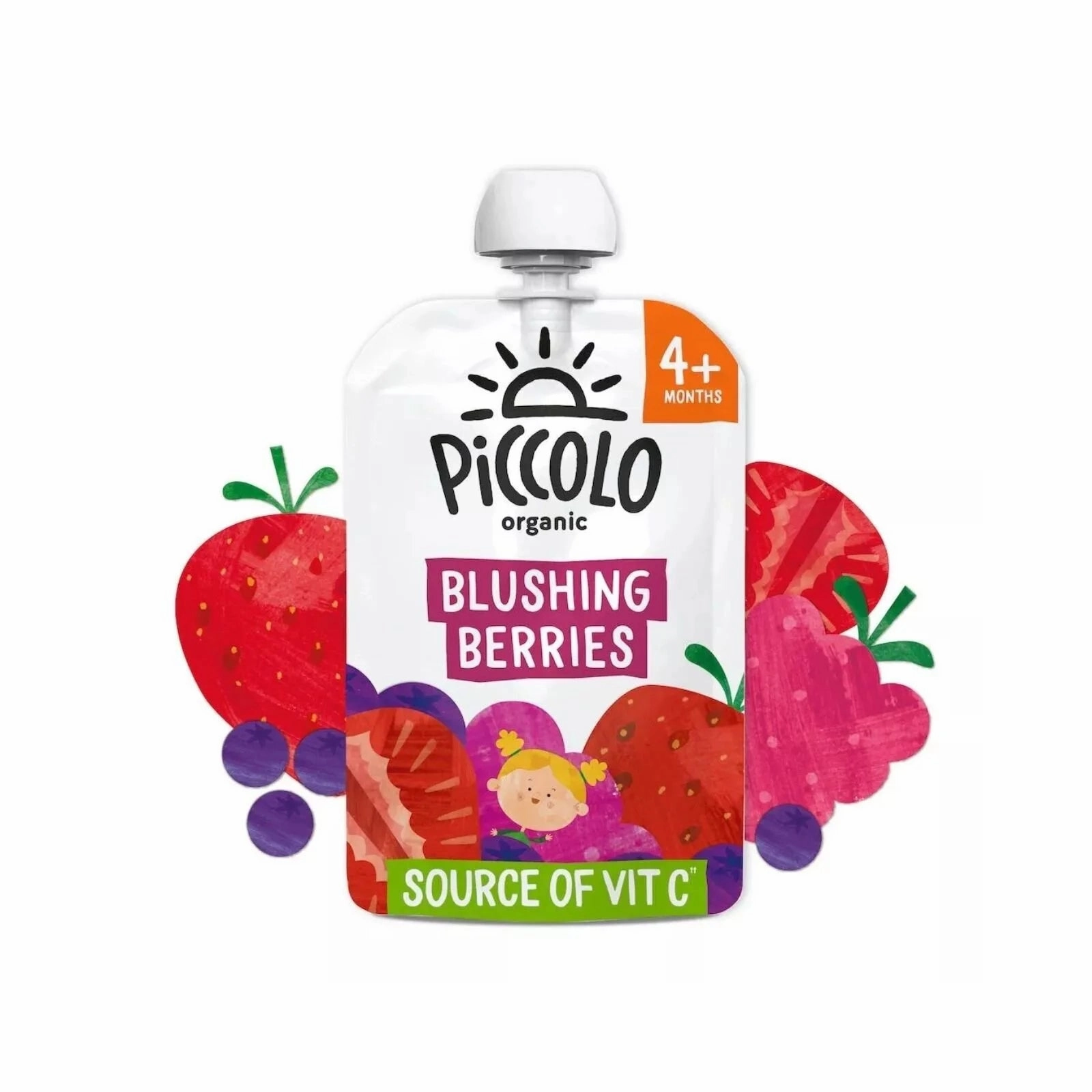 Piccolo Organic Blushing Berries Pear & Banana 4  months 100g