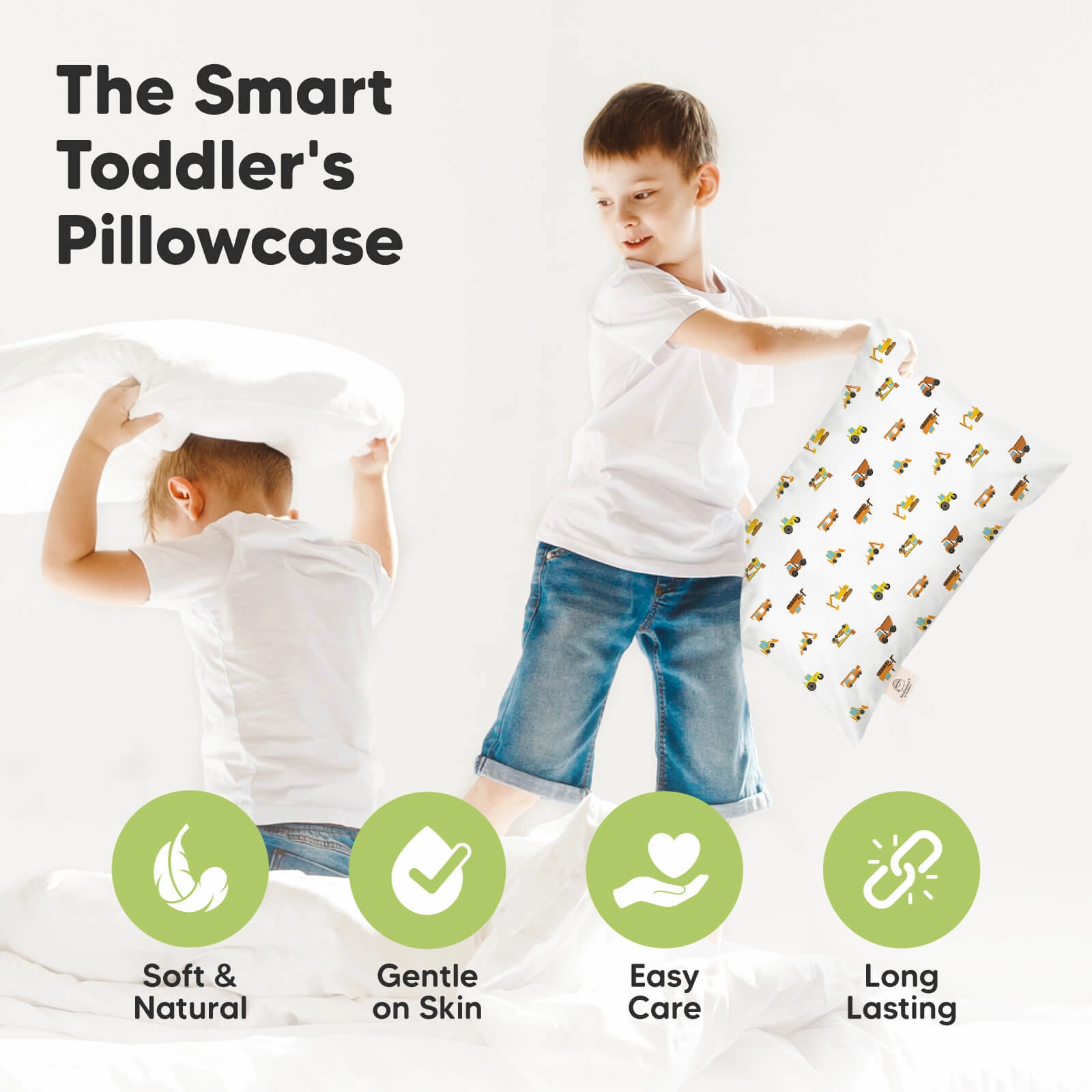 Printed Toddler Pillowcase 13X18" (Construction)