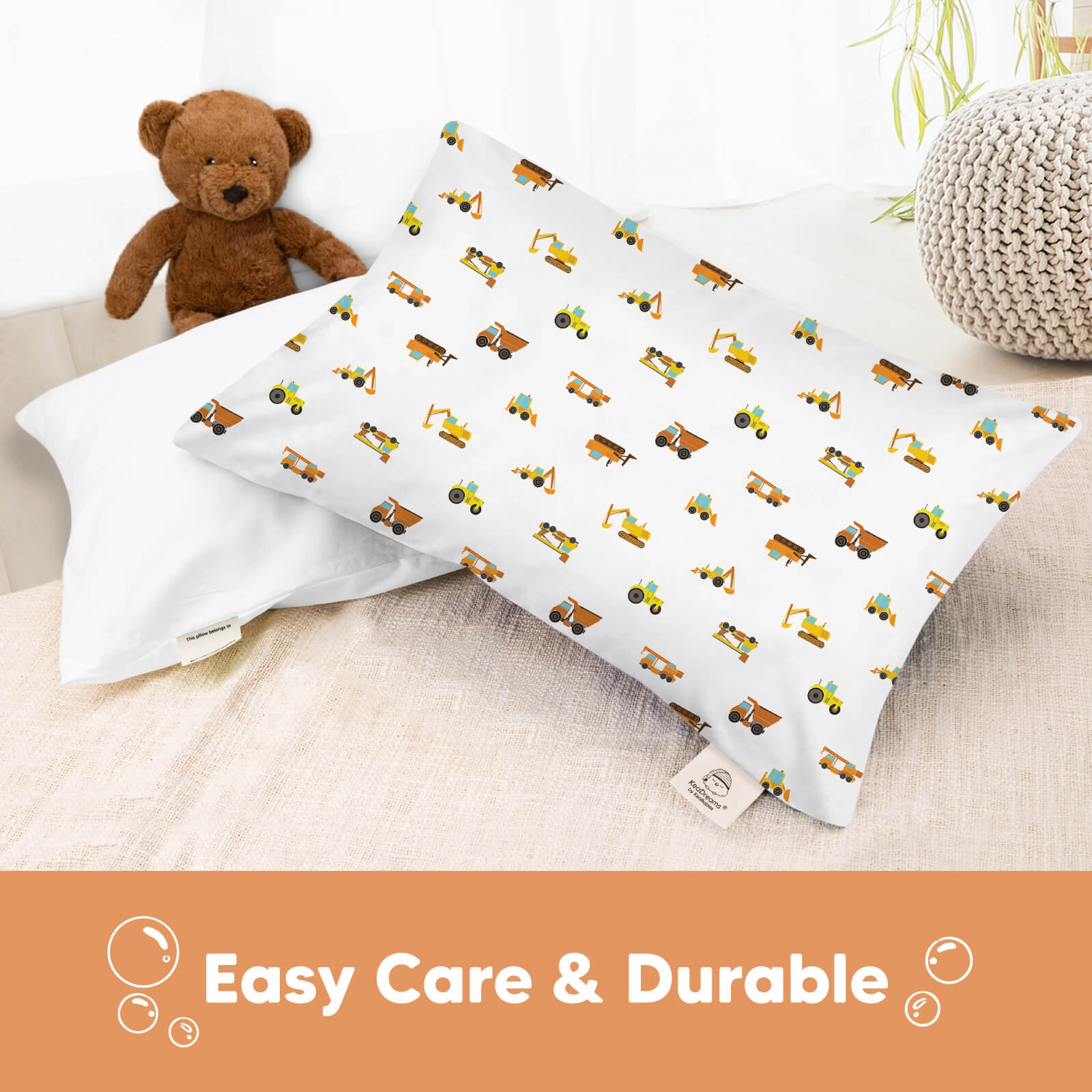 Printed Toddler Pillowcase 13X18" (Construction)