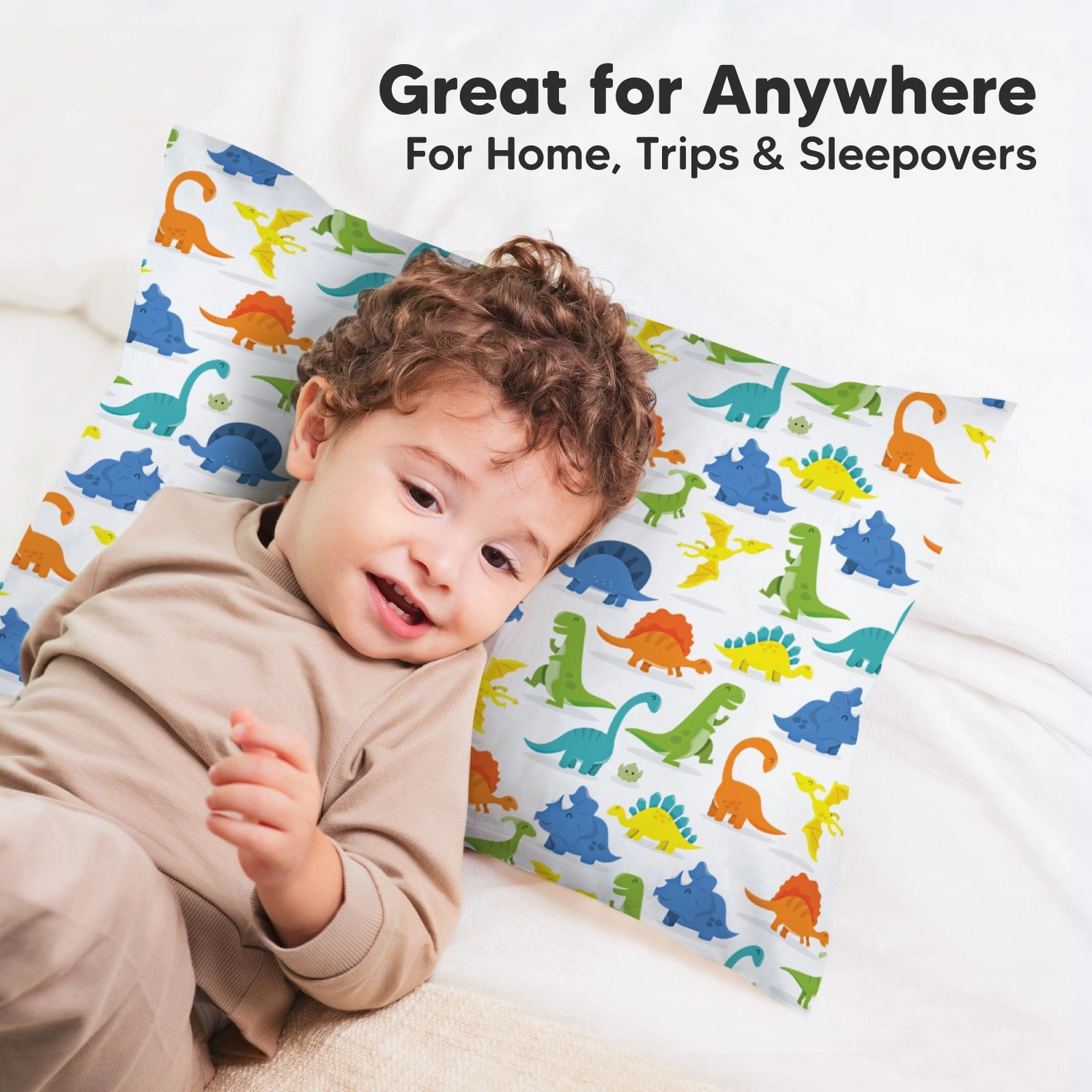 Printed Toddler Pillowcase 13X18" (Happy Dino)