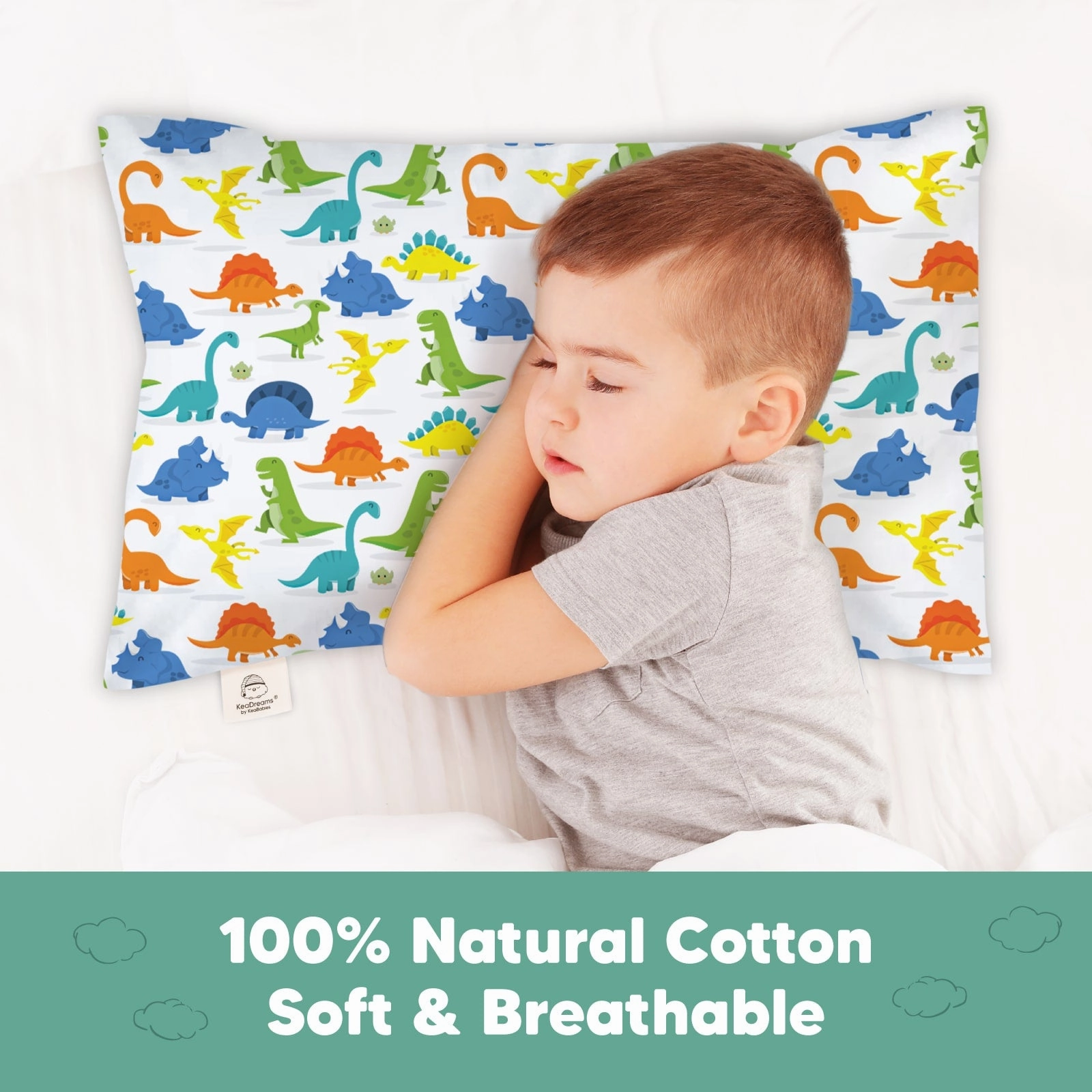Printed Toddler Pillowcase 13X18" (Happy Dino)
