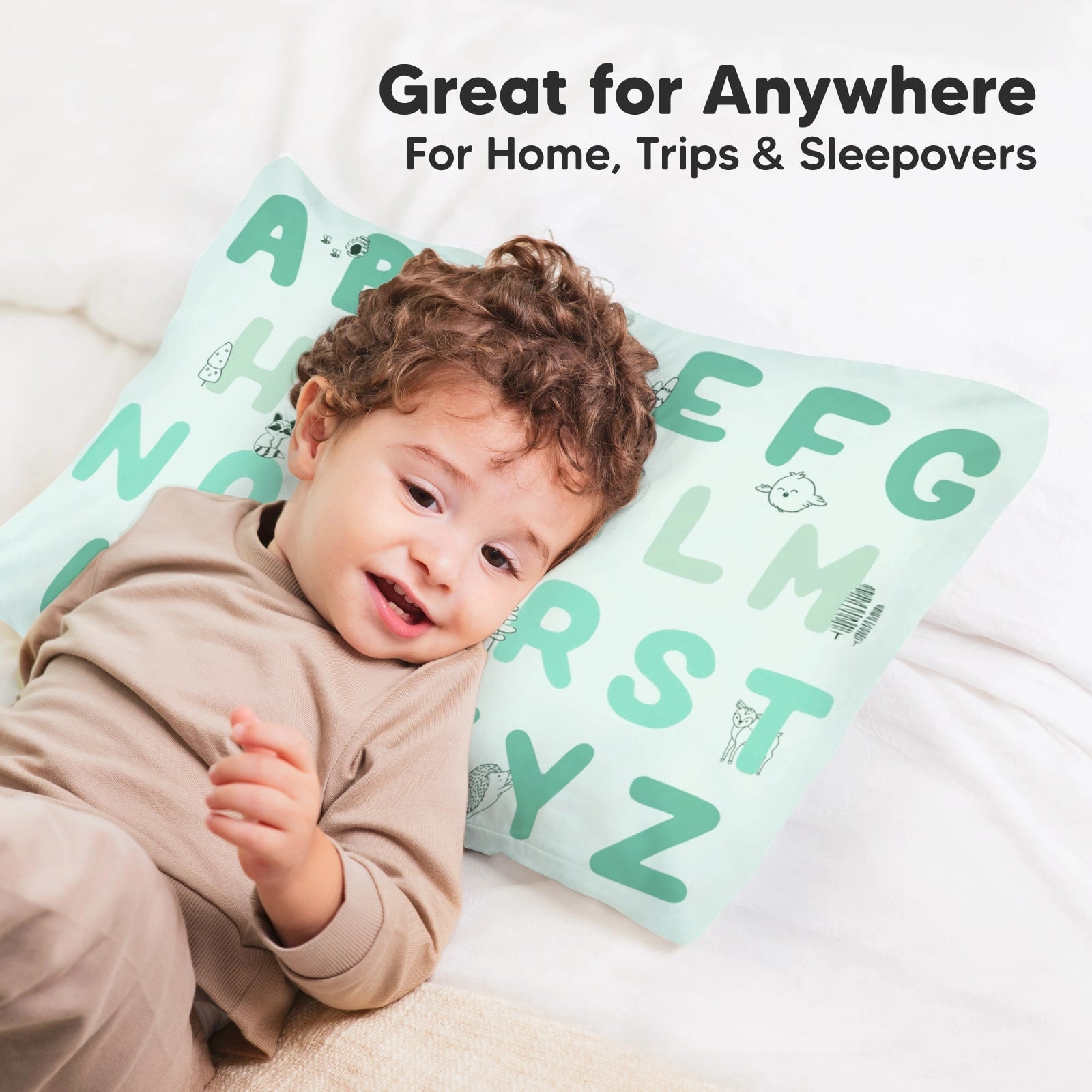 Printed Toddler Pillowcase 13X18" (KeaABC Mint)