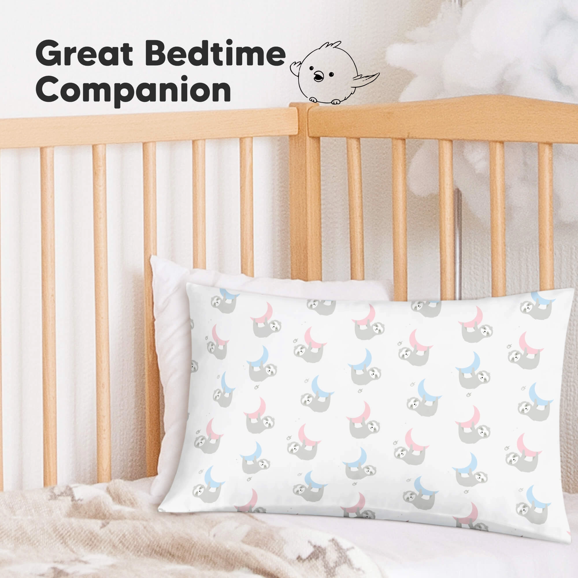 Printed Toddler Pillowcase 13X18" (Moon Sloth)