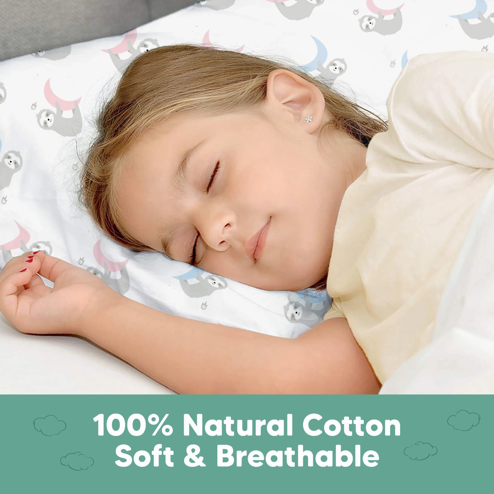 Printed Toddler Pillowcase 13X18" (Moon Sloth)