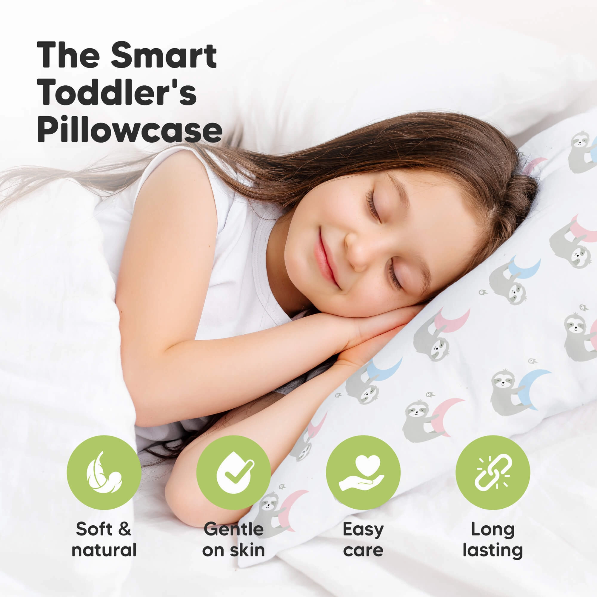 Printed Toddler Pillowcase 13X18" (Moon Sloth)
