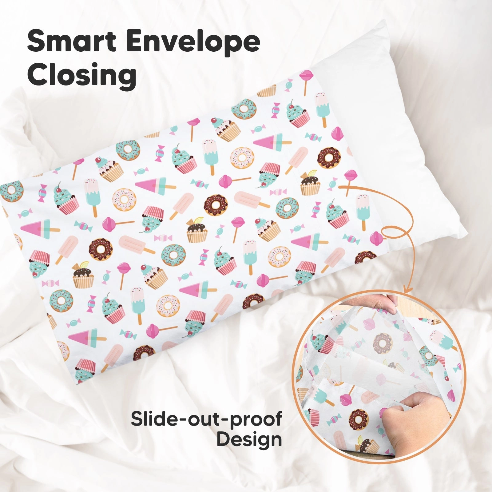 Printed Toddler Pillowcase 13X18" (Sweet Tooth)