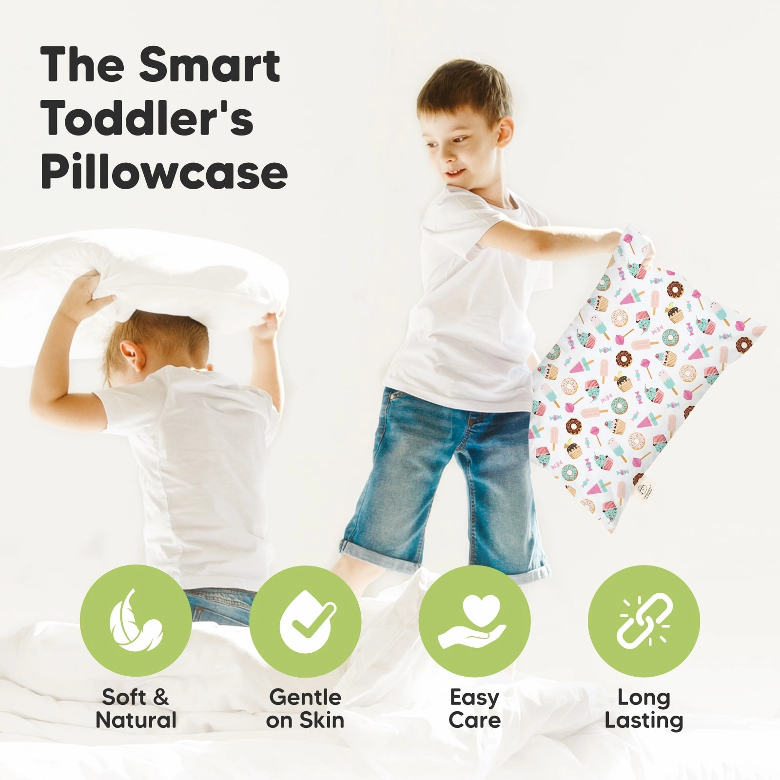 Printed Toddler Pillowcase 13X18" (Sweet Tooth)