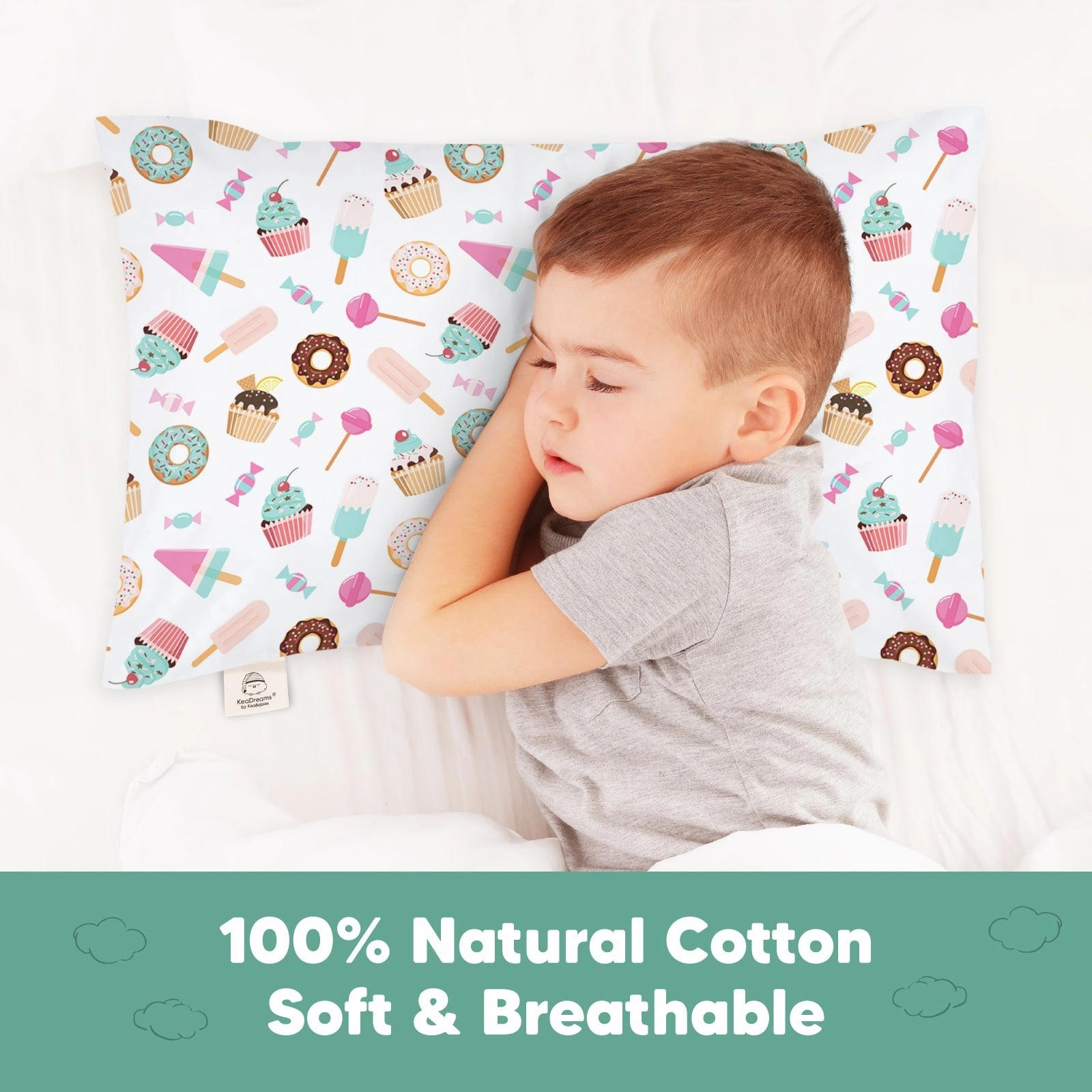 Printed Toddler Pillowcase 13X18" (Sweet Tooth)