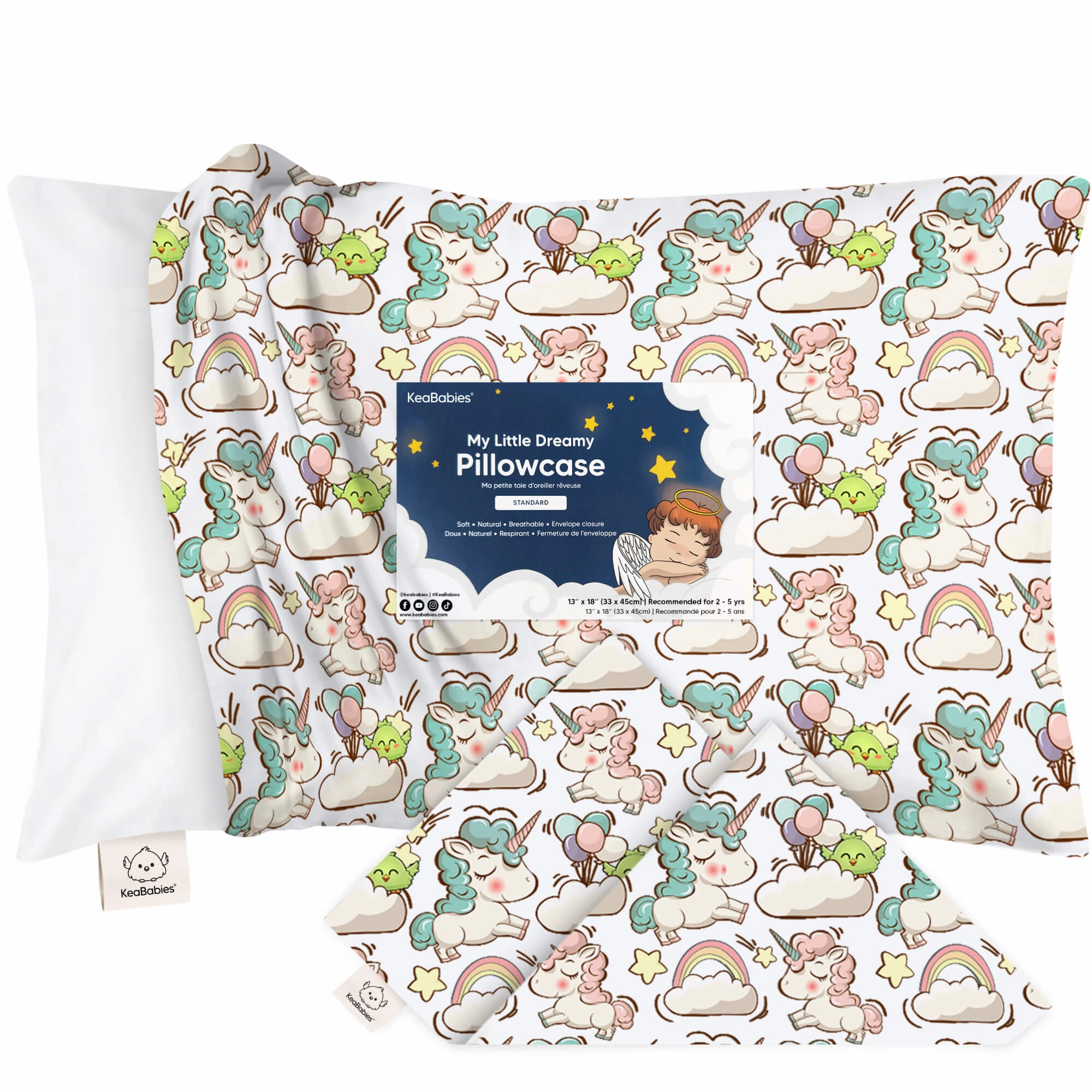 Printed Toddler Pillowcase 13X18" (Unicorn Dreams)