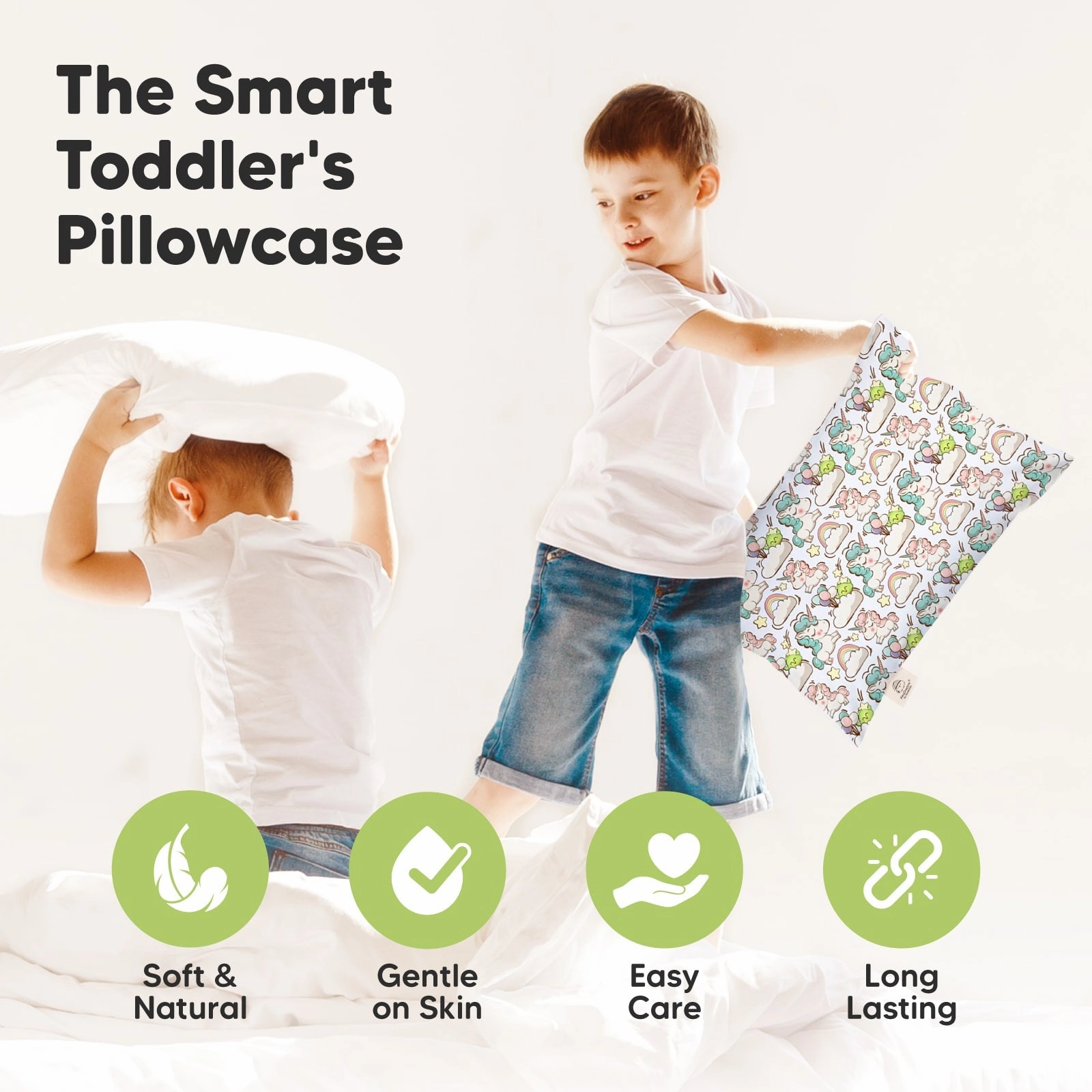 Printed Toddler Pillowcase 13X18" (Unicorn Dreams)