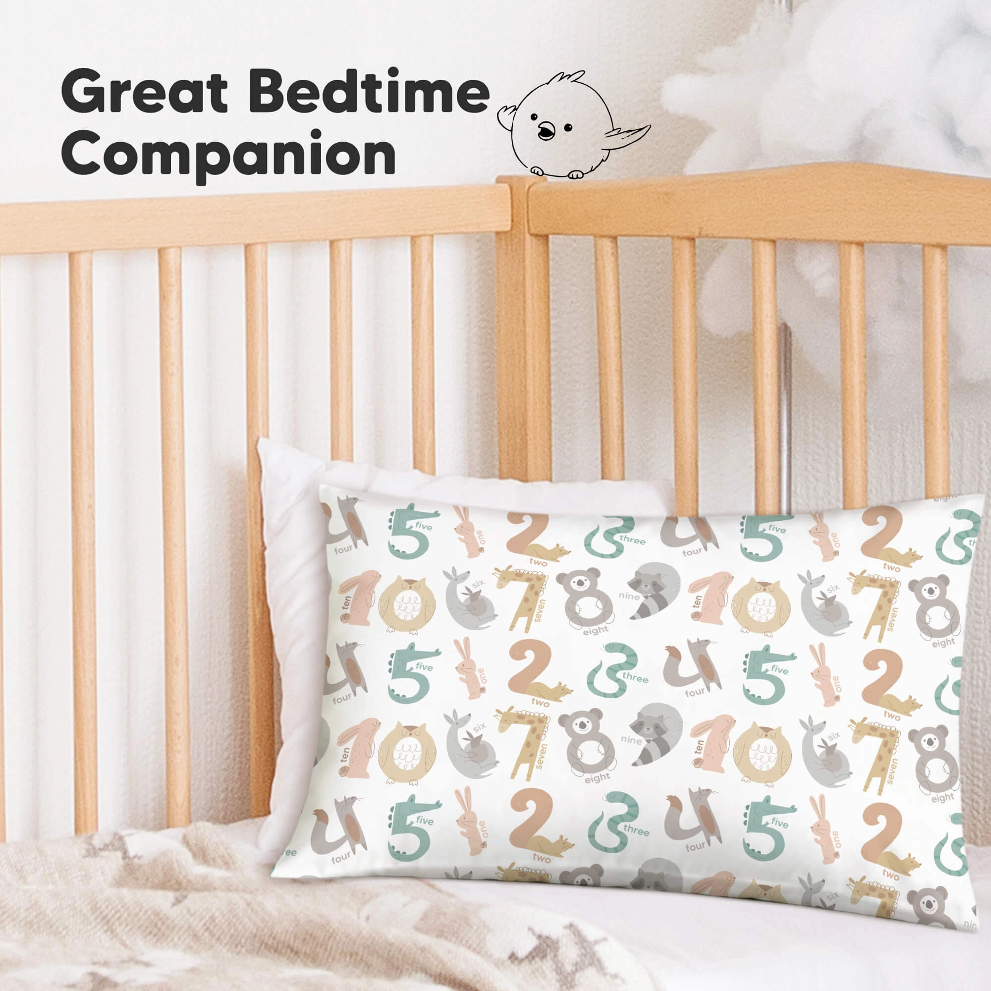 Printed Toddler Pillowcase 13X18" (Wild Count)