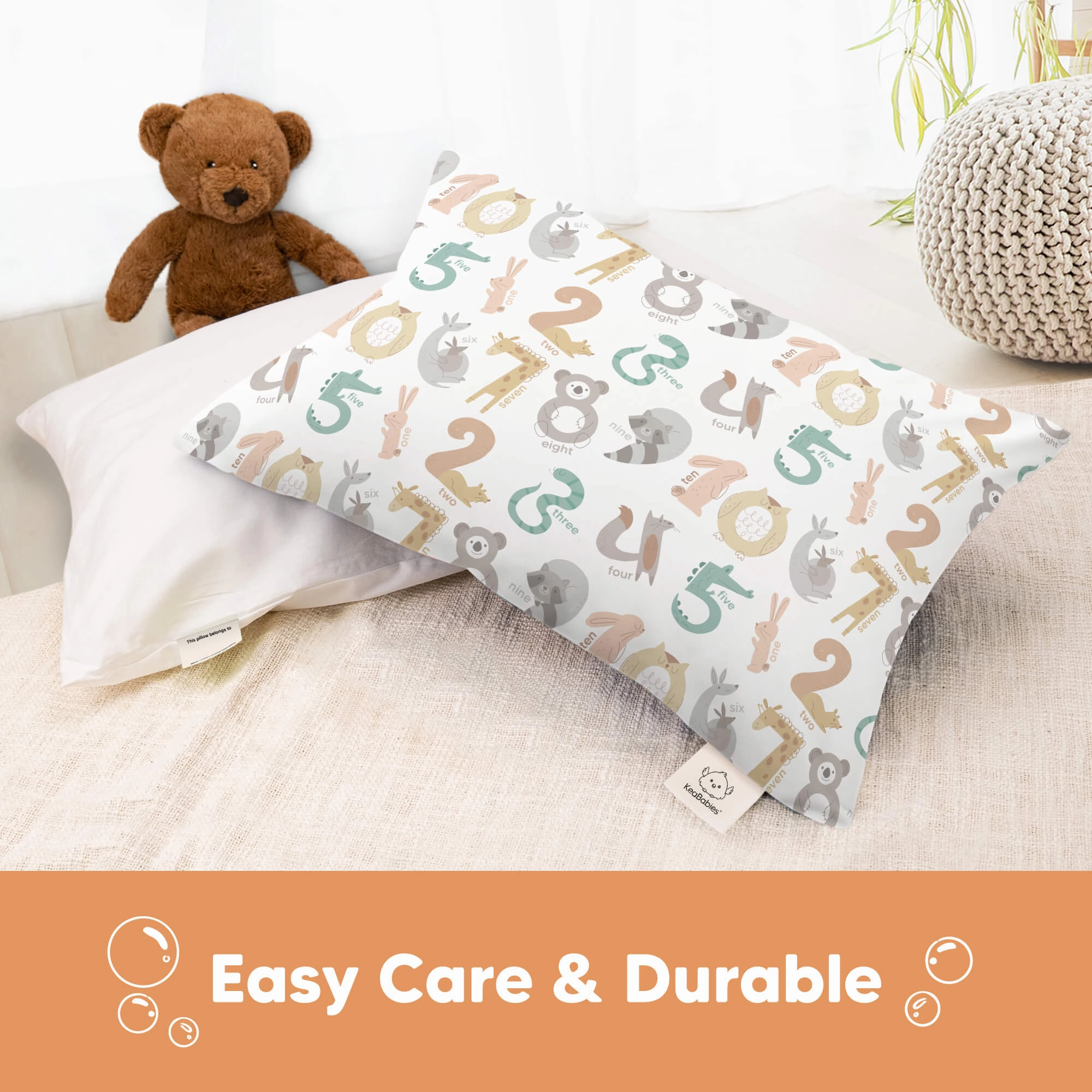 Printed Toddler Pillowcase 13X18" (Wild Count)