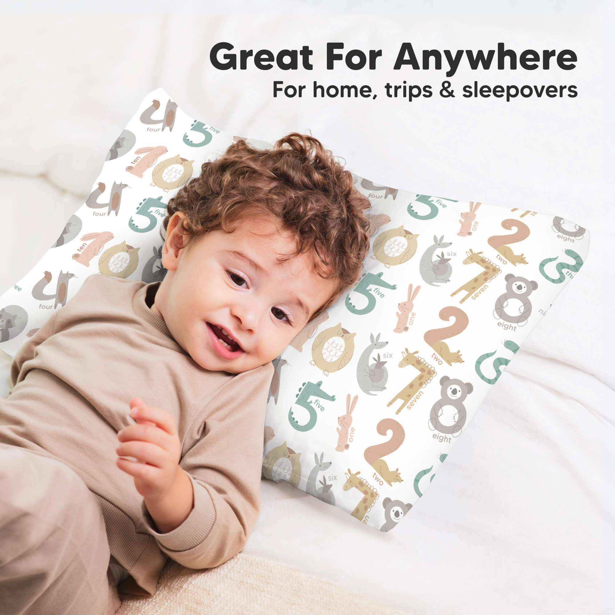 Printed Toddler Pillowcase 13X18" (Wild Count)