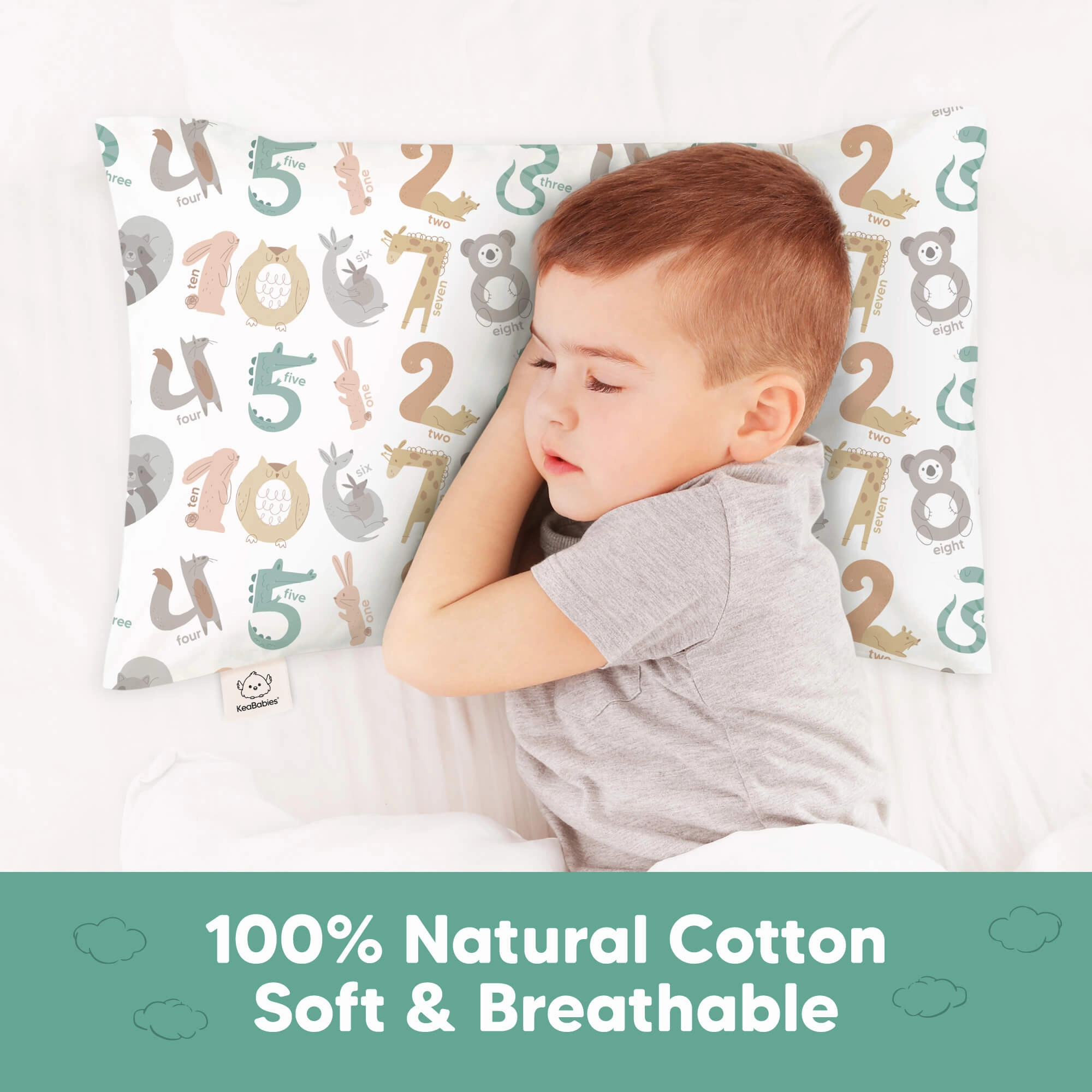 Printed Toddler Pillowcase 13X18" (Wild Count)