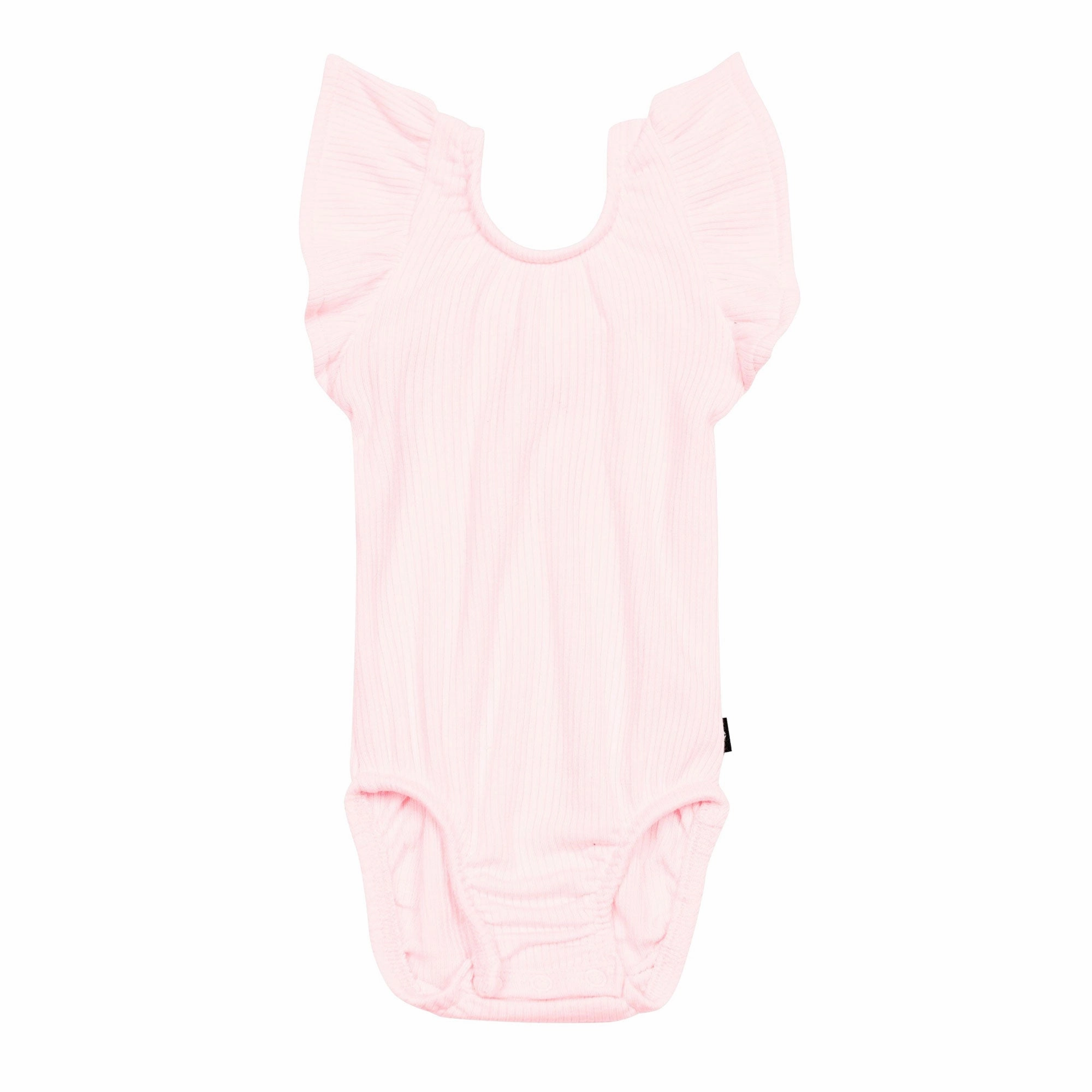 Ribbed Sleeveless Ruffle Leotard - Sakura