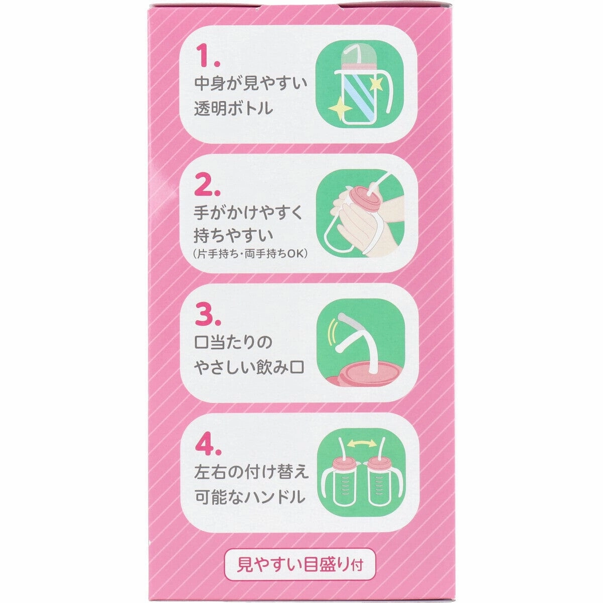 Richell - You Can Use It Easy Handle Clear Drinking Straw Cup