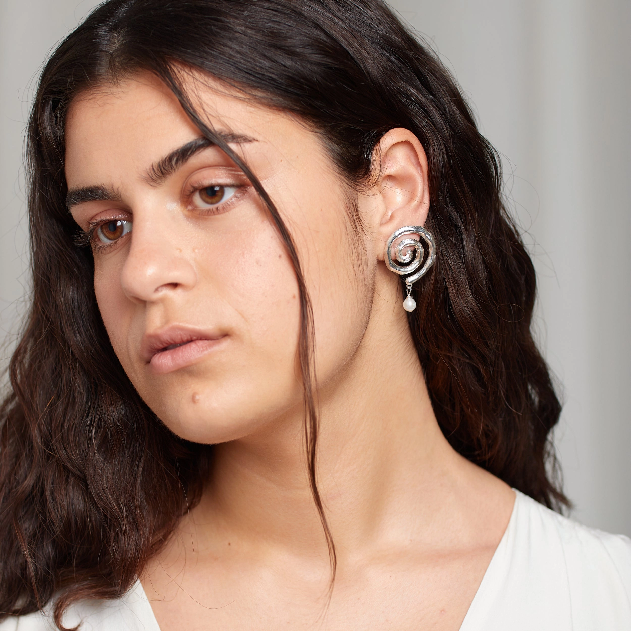 Sacred Spiral Earrings in Silver