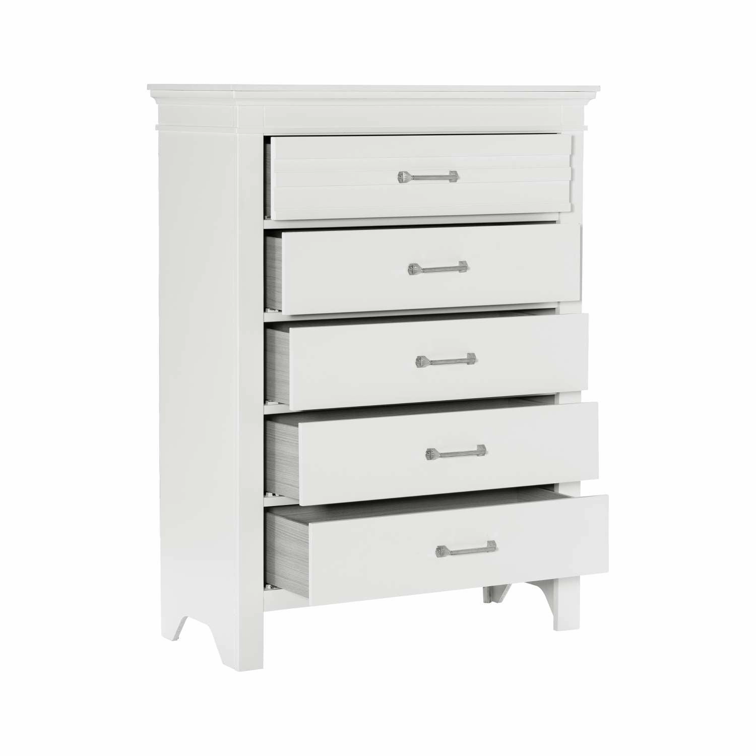 Simone Farm 5 Drawer Chest - White