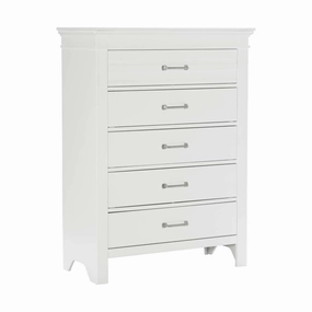Simone Farm 5 Drawer Chest - White