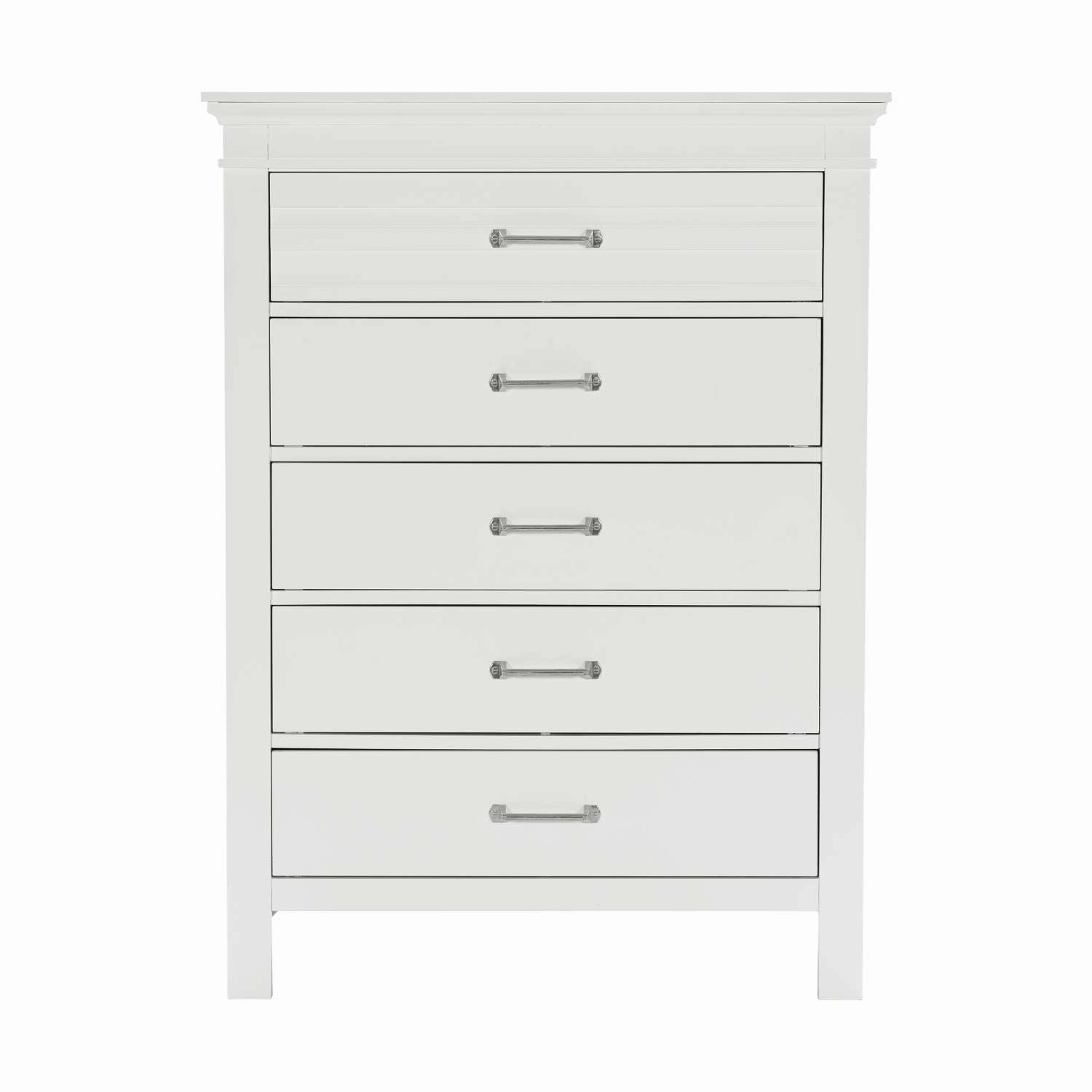 Simone Farm 5 Drawer Chest - White