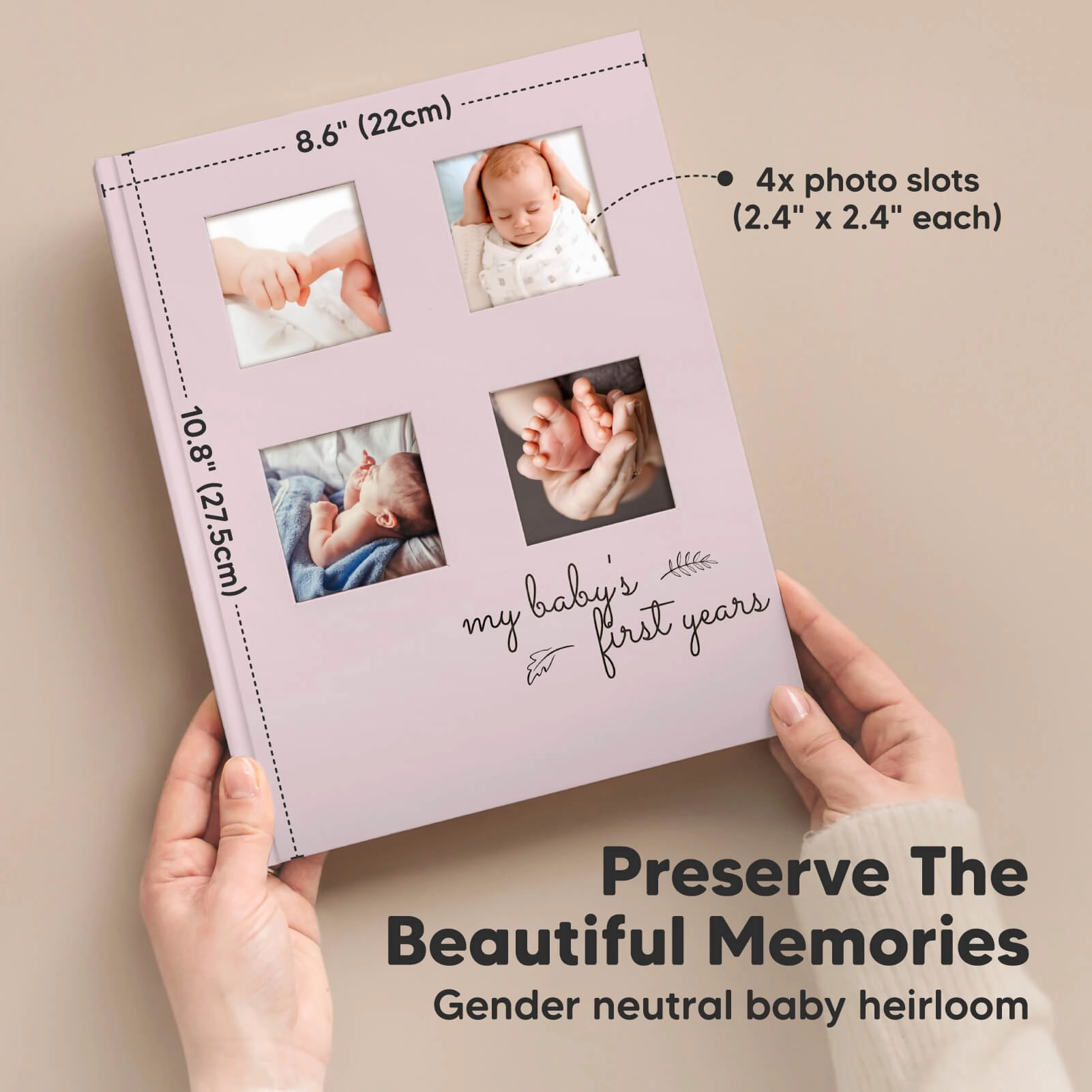 Sketch Baby First Years Memory Book (Mist Pink)