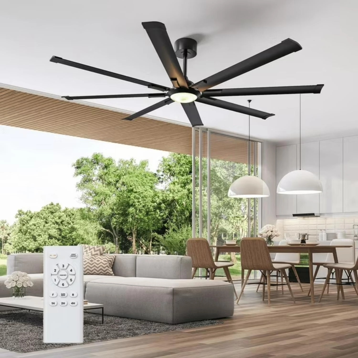 Skeven YM-GYLY001-72 Ceiling Fans 8 Aluminum Blades with Lights- and Remote 72"