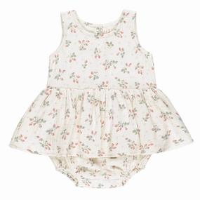 Skirted Tank Romper - Strawberries