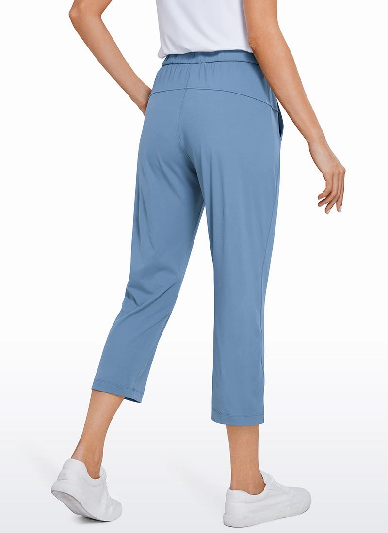 Stretch Cropped Pants with Pockets 23''